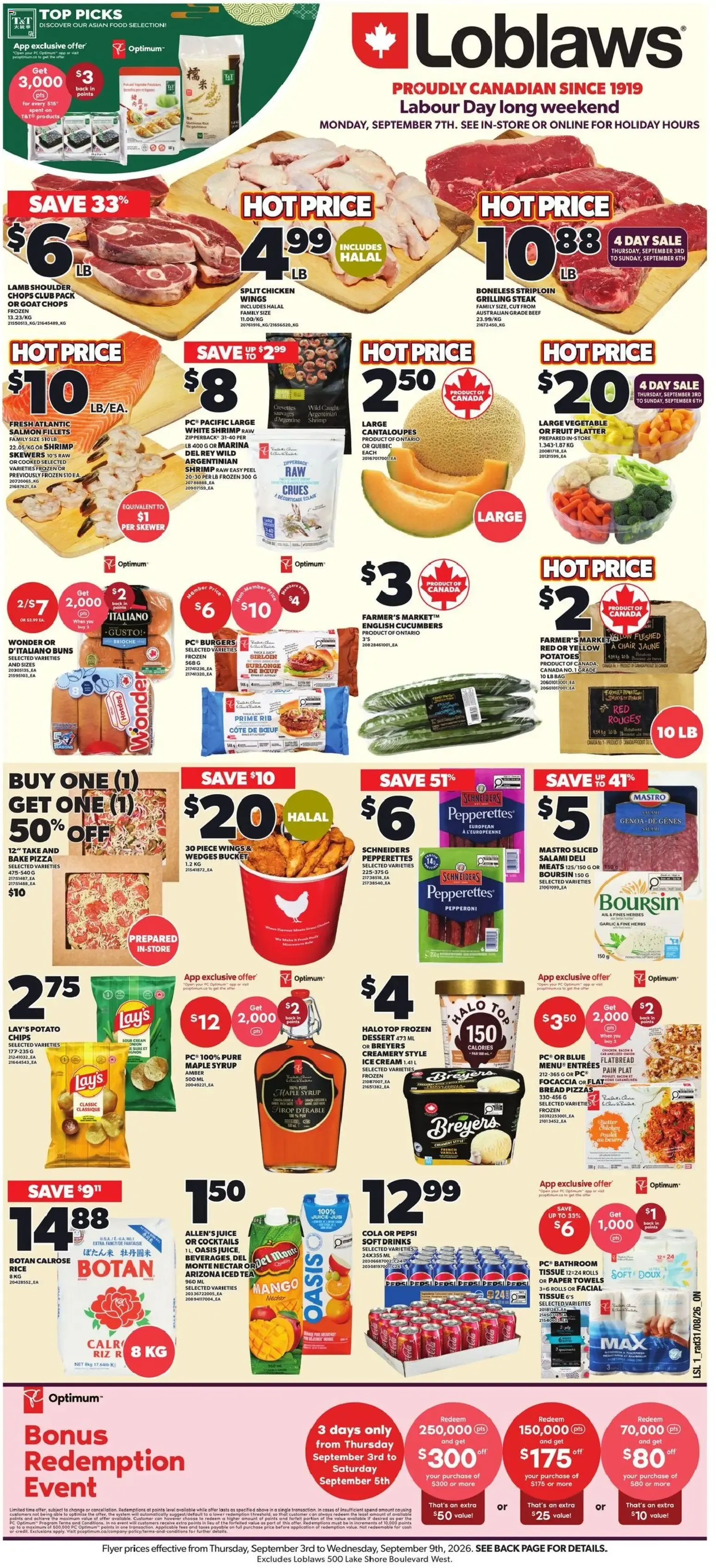 Loblaws weekly flyer / circulaire from Sep 3, 2026 > weekly specials & deals from September 3 to September 9 2026 - flyer page 1