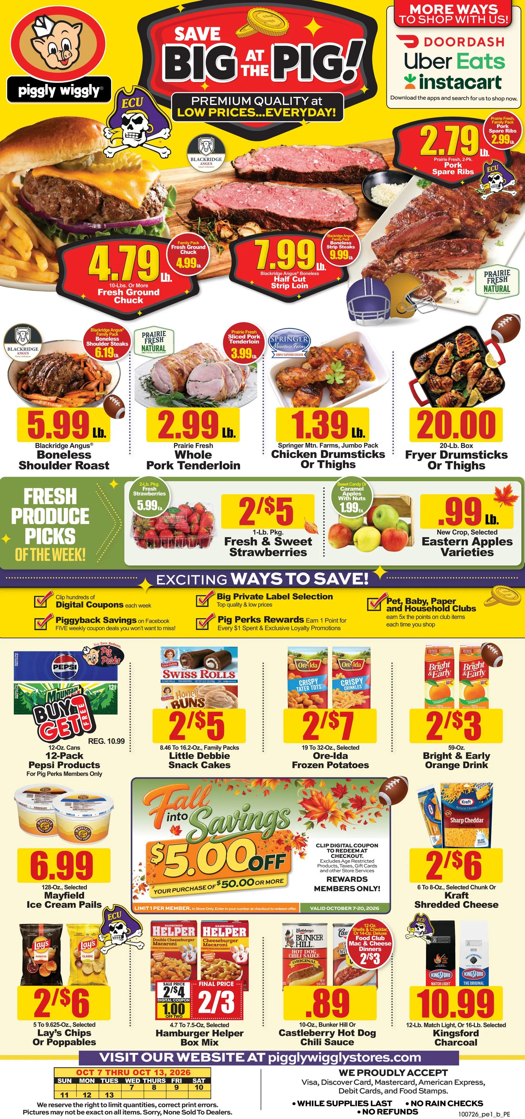 Current Piggly Wiggly leaflet valid from Wednesday 10/07/2026 to Tuesday 10/13/2026