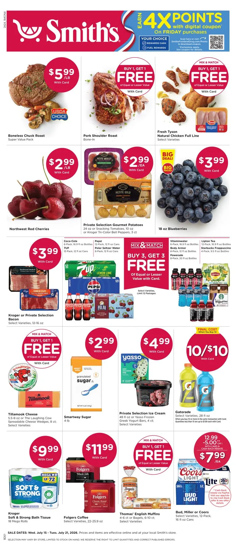 Weekly ad Current Smith's leaflet valid from Wednesday 07/15/2026 to Tuesday 07/21/2026 from July 15 to July 21 2026 - Page 1