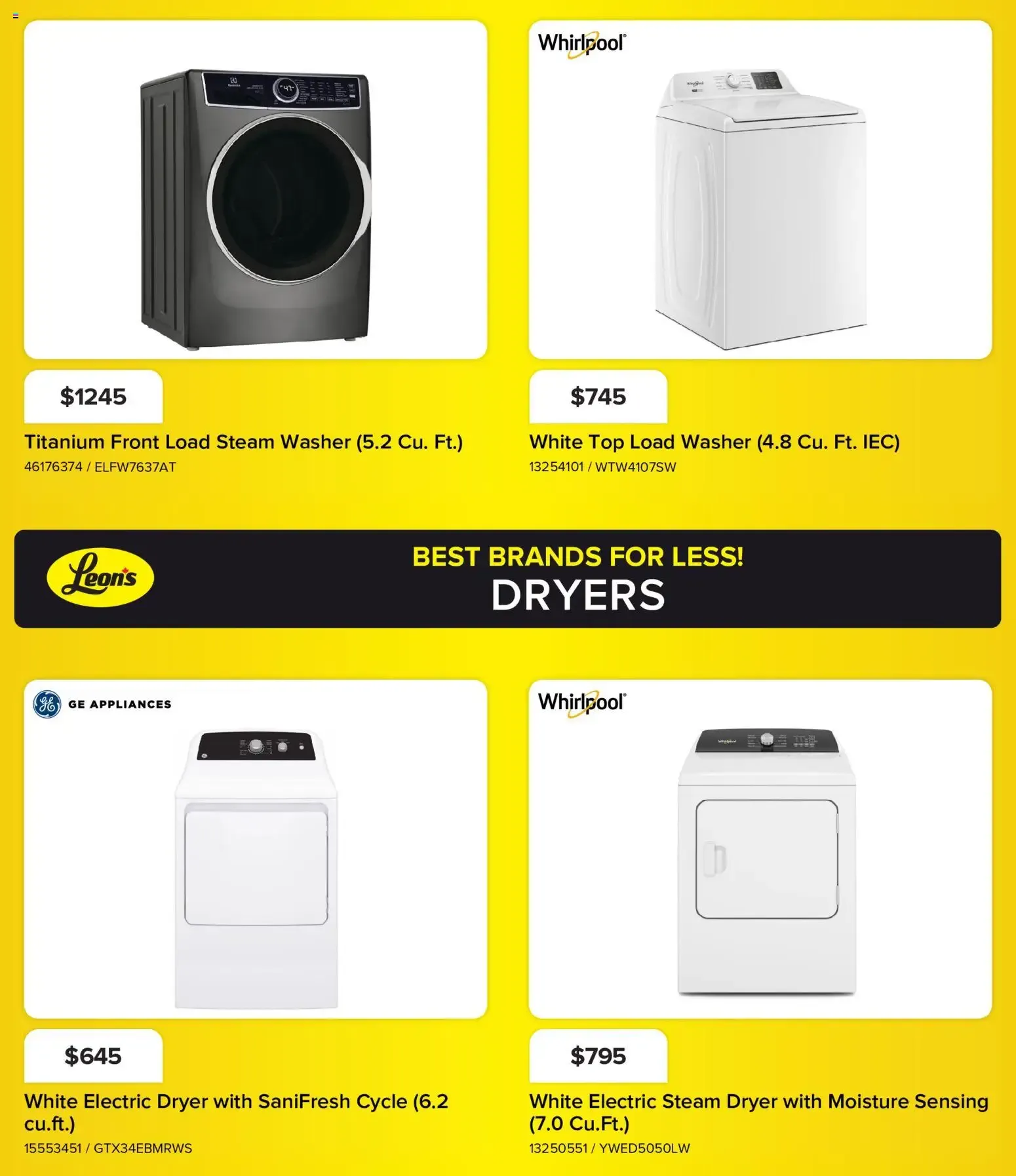 Leon's - BBFL appliances from Sep 3, 2026 > weekly specials & deals from September 3 to September 9 2026 - flyer page 11