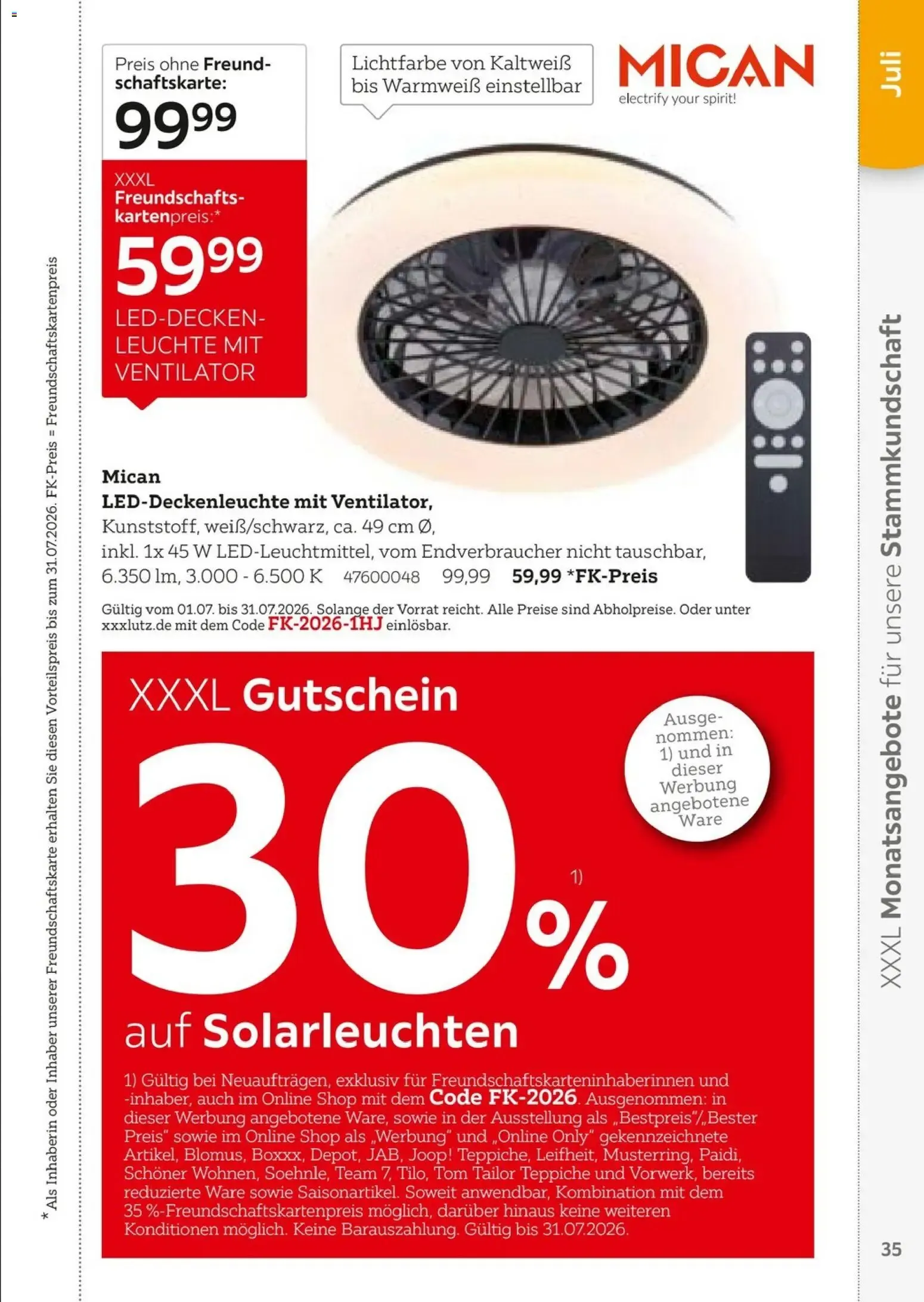 XXXL Lutz Freundschaftskartenjournal (ab 01.02.2026) zum Blättern von 1. Februar bis 31. Juli 2026 - Prospekt seite 35