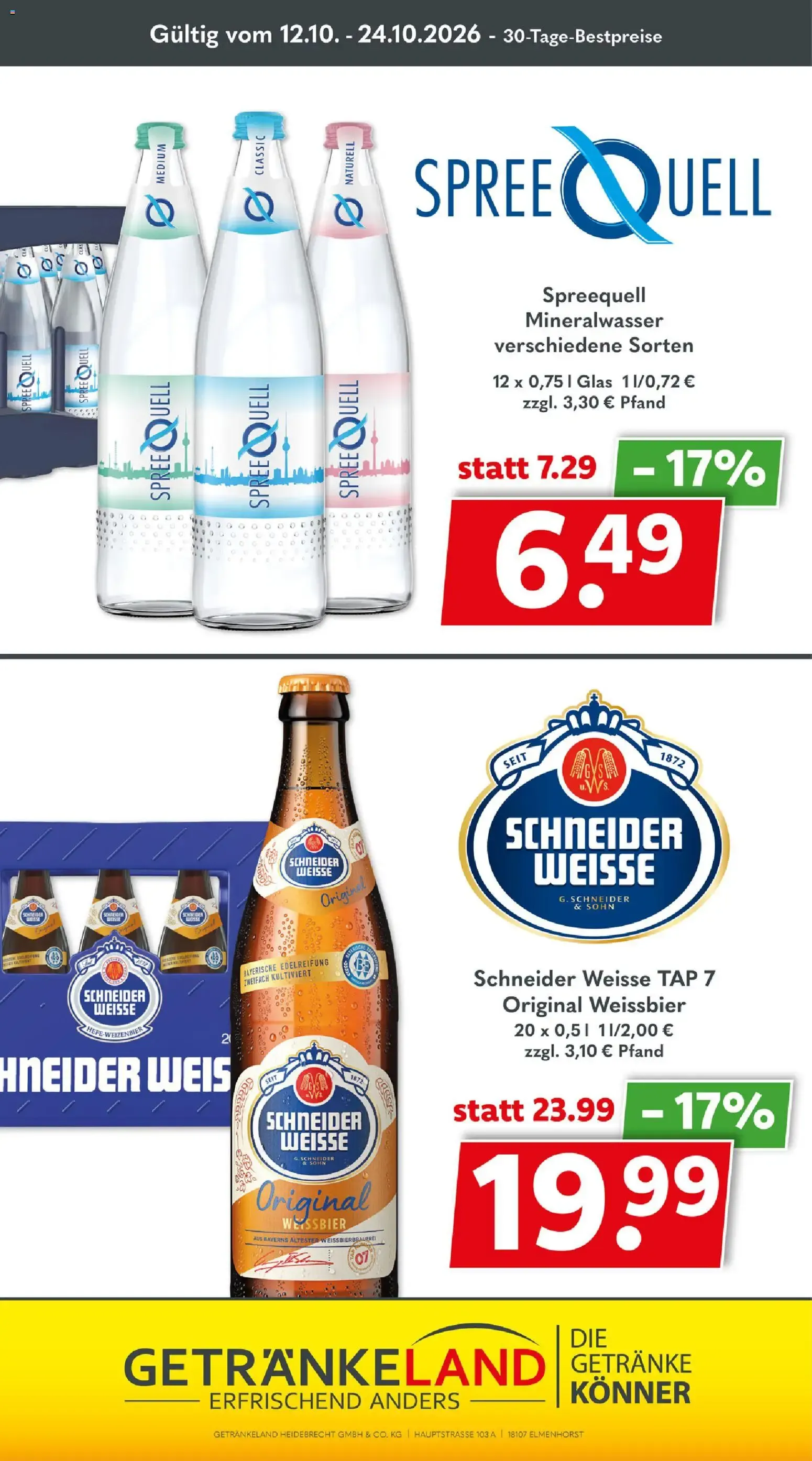 Getränkeland Prospekt (ab 12.10.2026) zum Blättern von 12. Oktober bis 24. Oktober 2026 - Prospekt seite 7
