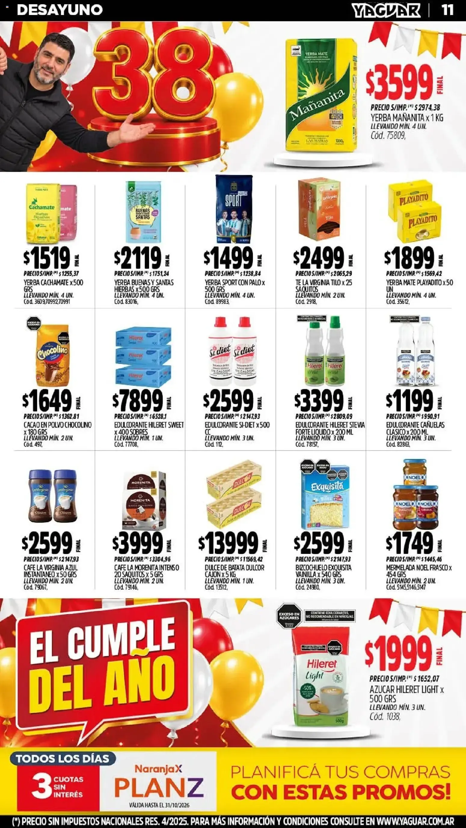 Ofertas de Yaguar Mayorista - El Cumple del Año 38 26 de octubre al 1 de noviembre 2026 - Página 12 del catálogo