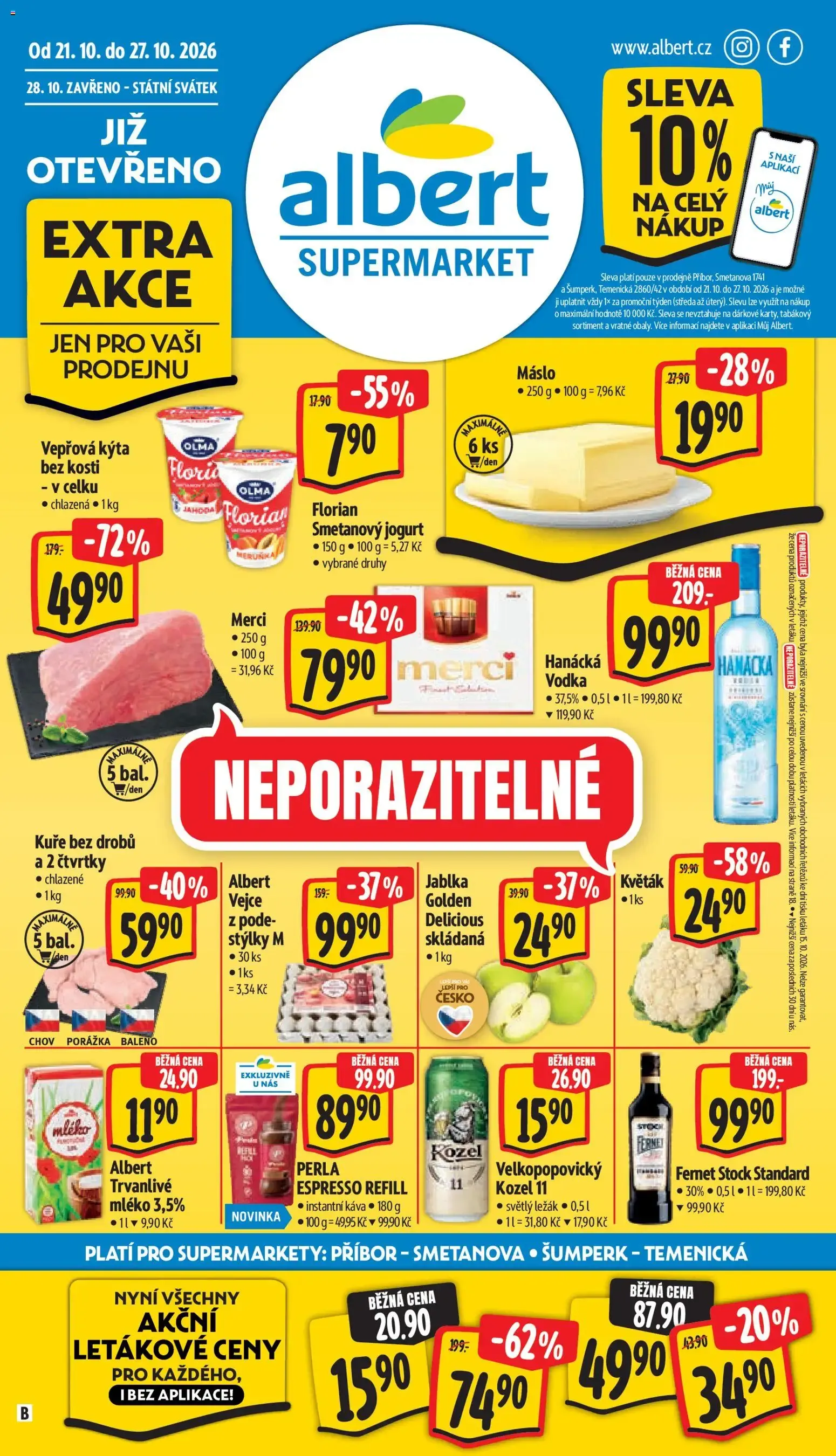 Albert leták - Supermarket Šumperk od 21.10.2026 - Akční leták - 21. října 27. října 2026 - Page 1