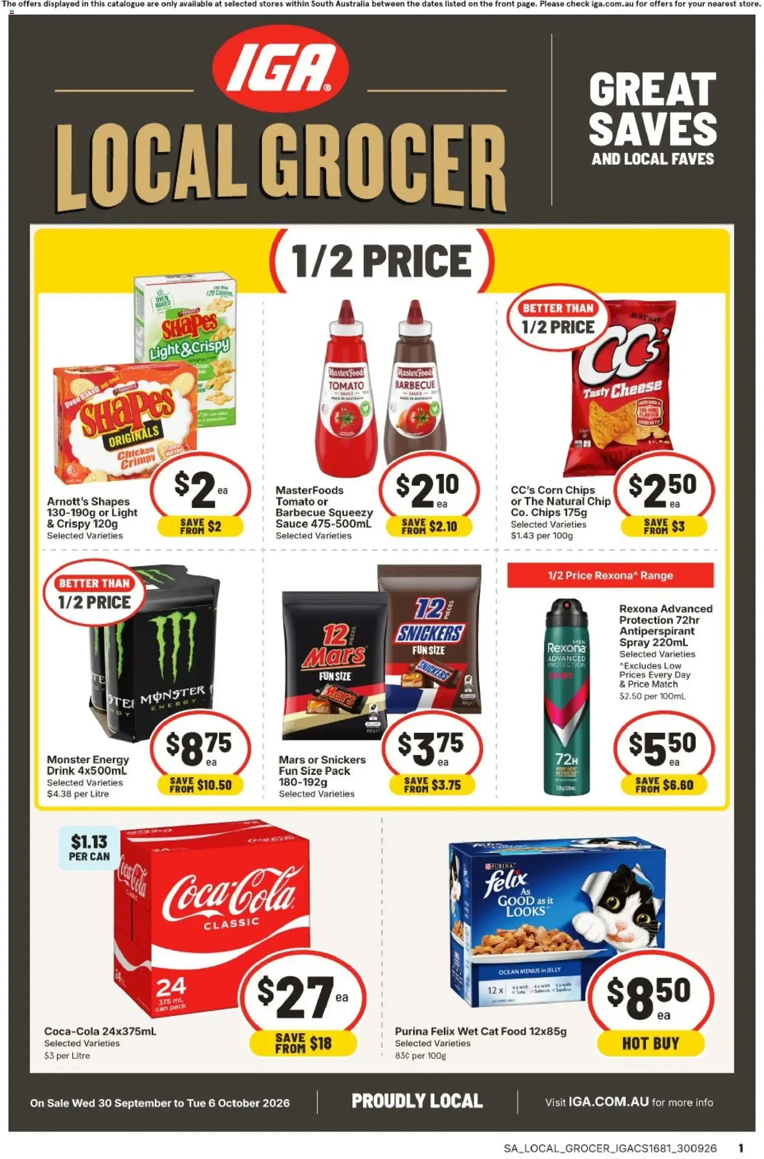 IGA Local Grocer: Great Saves and Local Faves - Catalogue valid from 30 September to 6 October 2026 - page 1