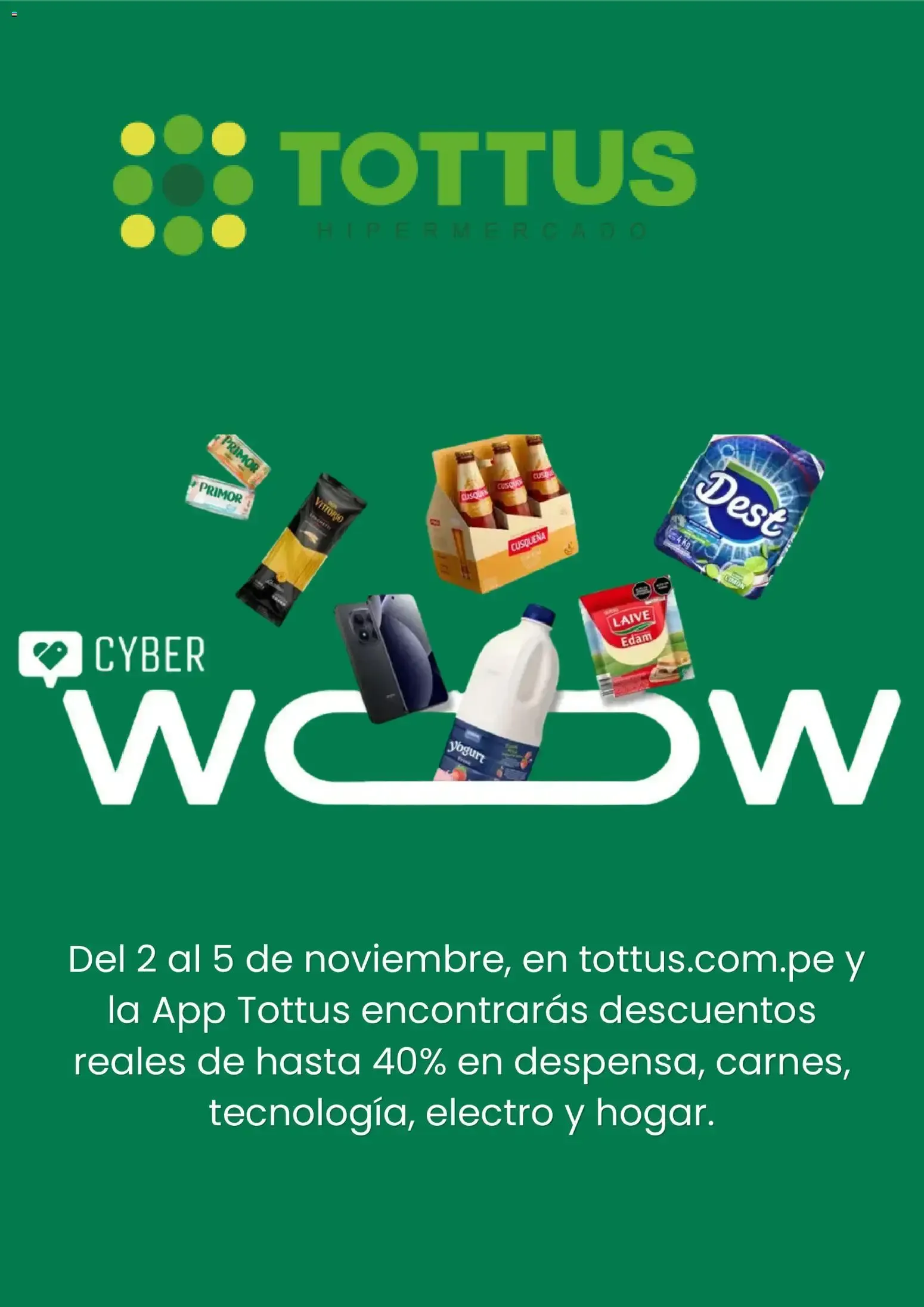 Catalogo de Tottus Hipermercado Cyber Wow 2 de noviembre al 5 de noviembre 2026 - Pag 1