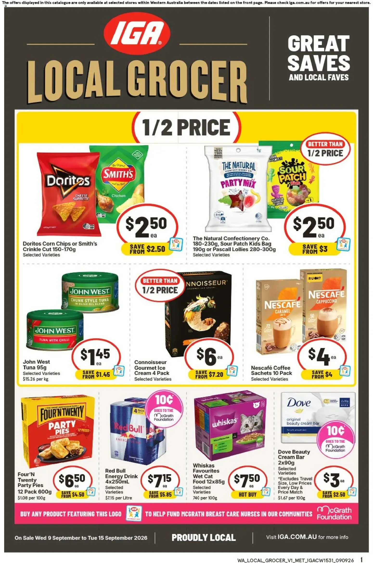 IGA Local Grocer: Great Saves and Local Faves - Catalogue valid from 9 September to 15 September 2026 - page 1
