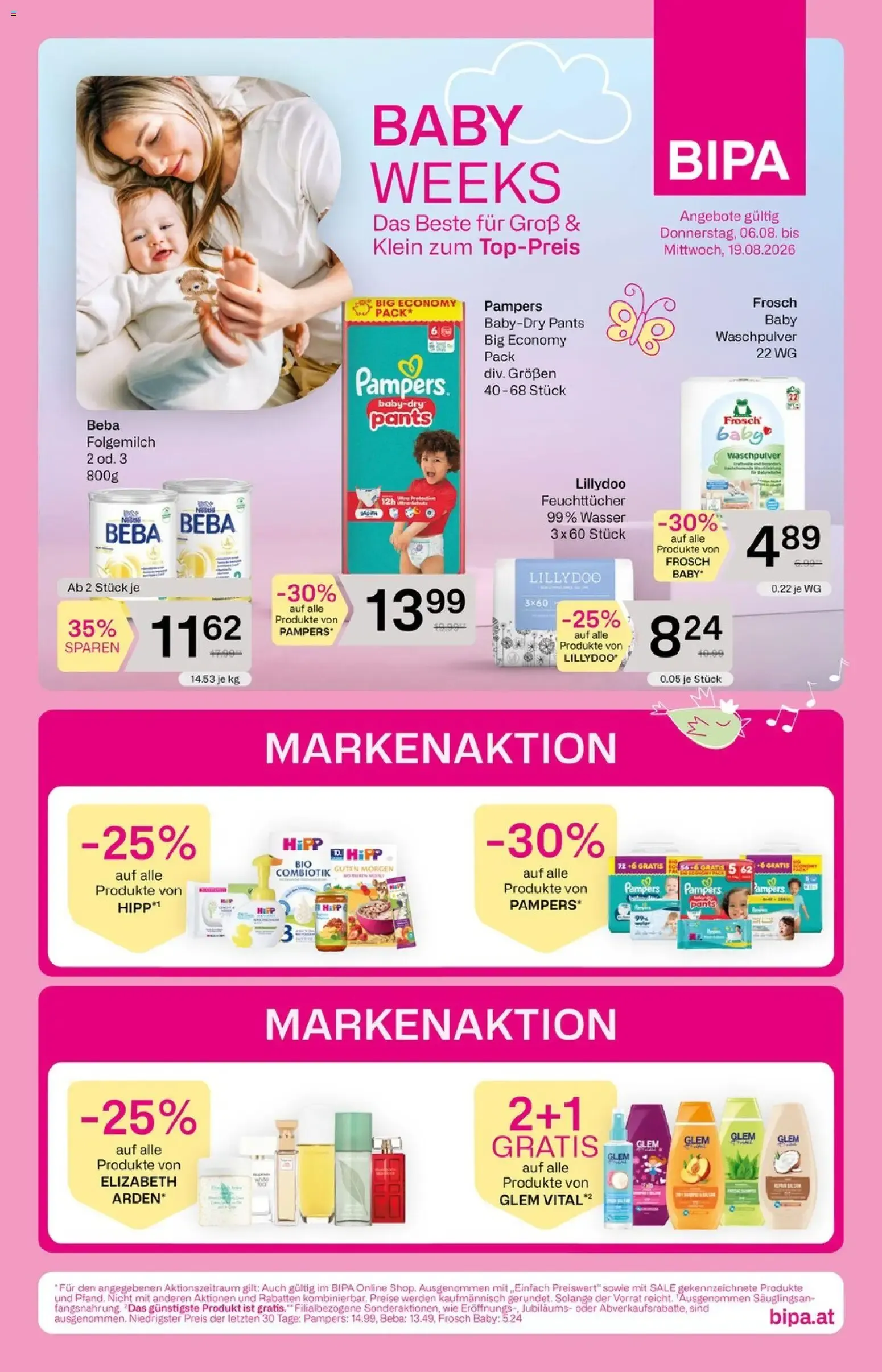 BIPA Baby Weeks von 6. August bis 19. August 2026 - Flugblätt seite  1
