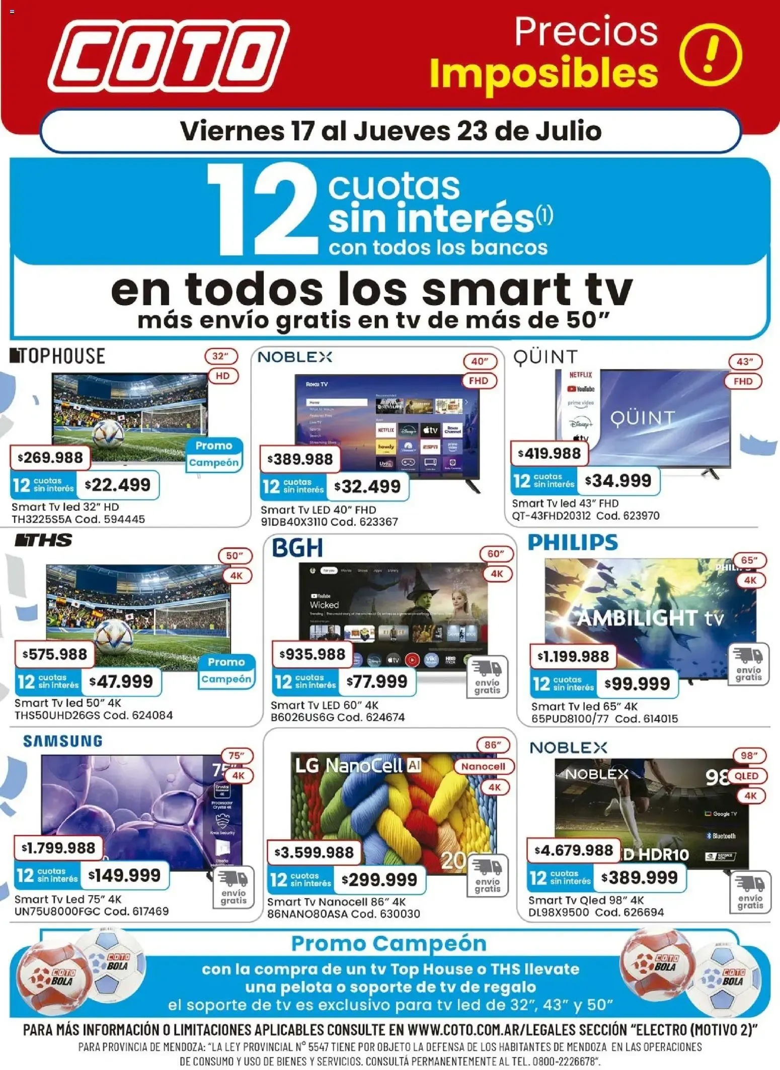 Ofertas de Coto - Precios Imposibles en Smart TVs 17 de julio al 23 de julio 2026 - Página 1 del catálogo