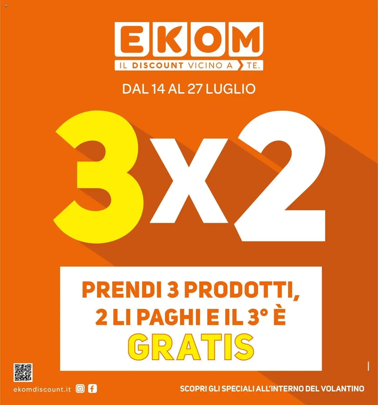 Ekom: Offerta 3x2, prendi 3 prodotti e ne paghi 2 da 14 luglio a 27 luglio di 2026 - Pagina del volantino 1