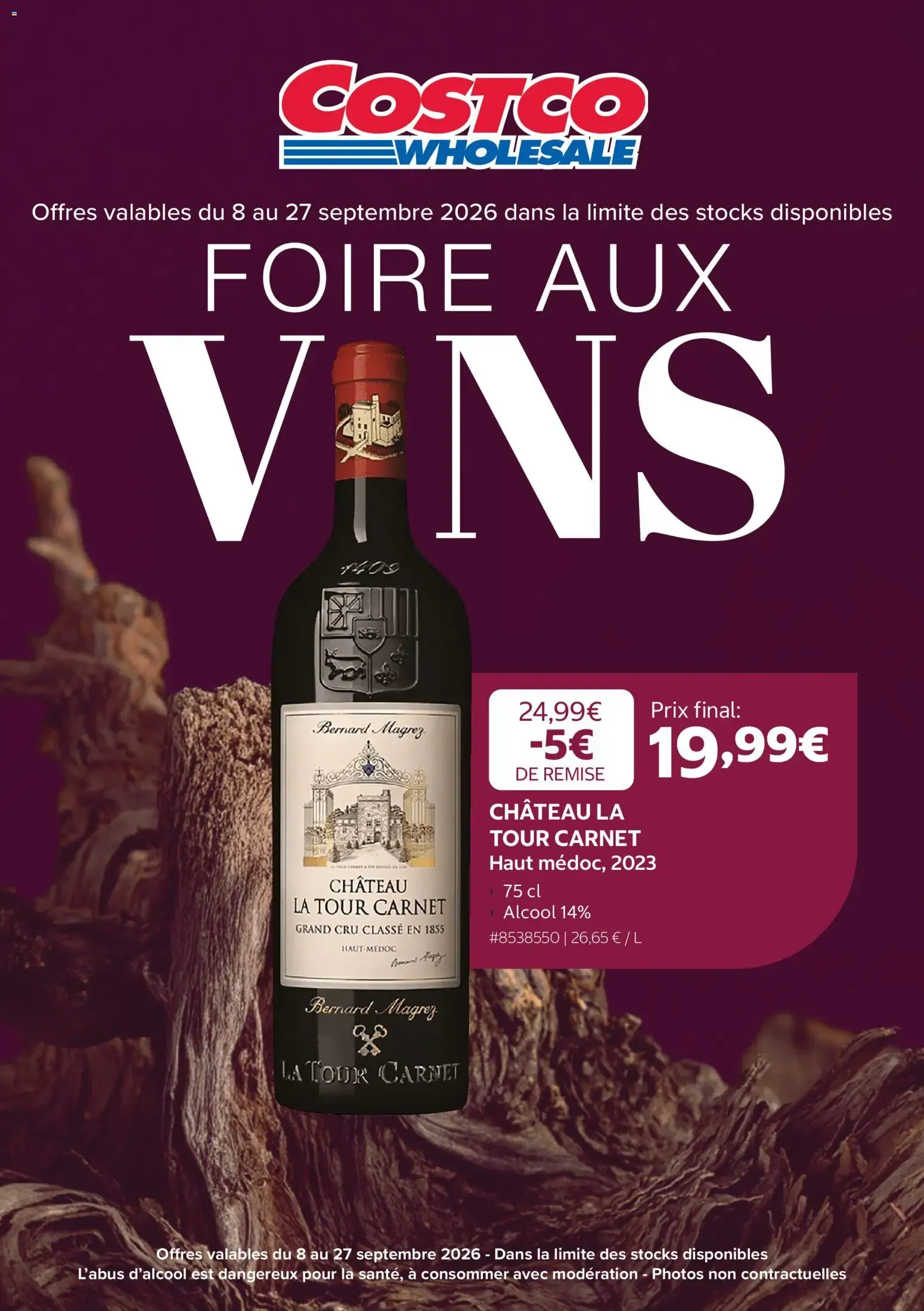 Costco Foire aux vins à partir du 08/09/2026 - promo en ligne du 8 septembre au 27 septembre 2026 - Catalogue page 1