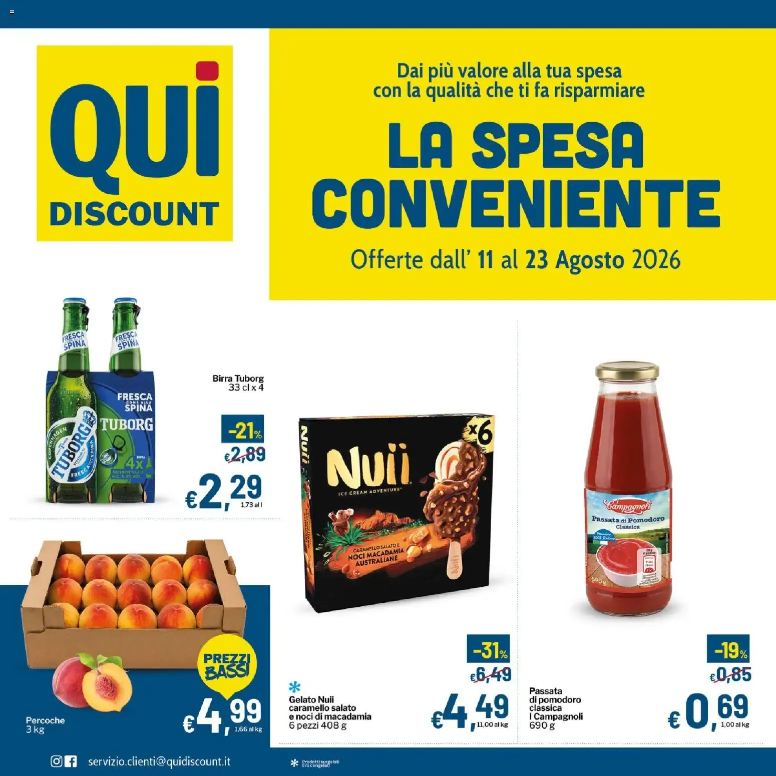 Qui Discount volantino dal 11/08/2026 - online Offerte da 11 agosto a 23 agosto di 2026 - Pagina del volantino 1