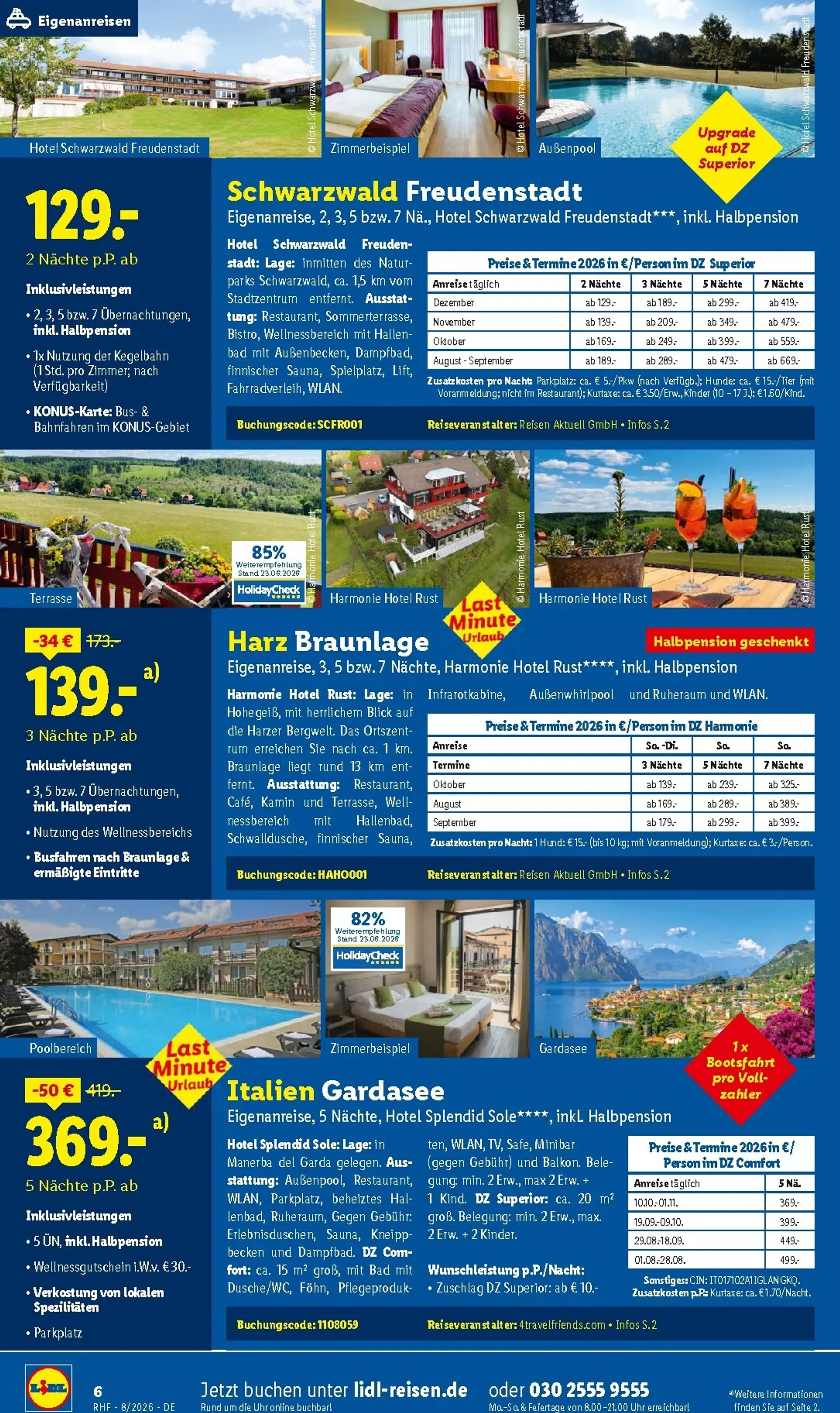 Lidl August Reise-Highlights Prospekt – von Mittwoch 29.07.2026 bis Montag 31.08.2026 von 29. Juli bis 31. August 2026 - Prospekt seite 6