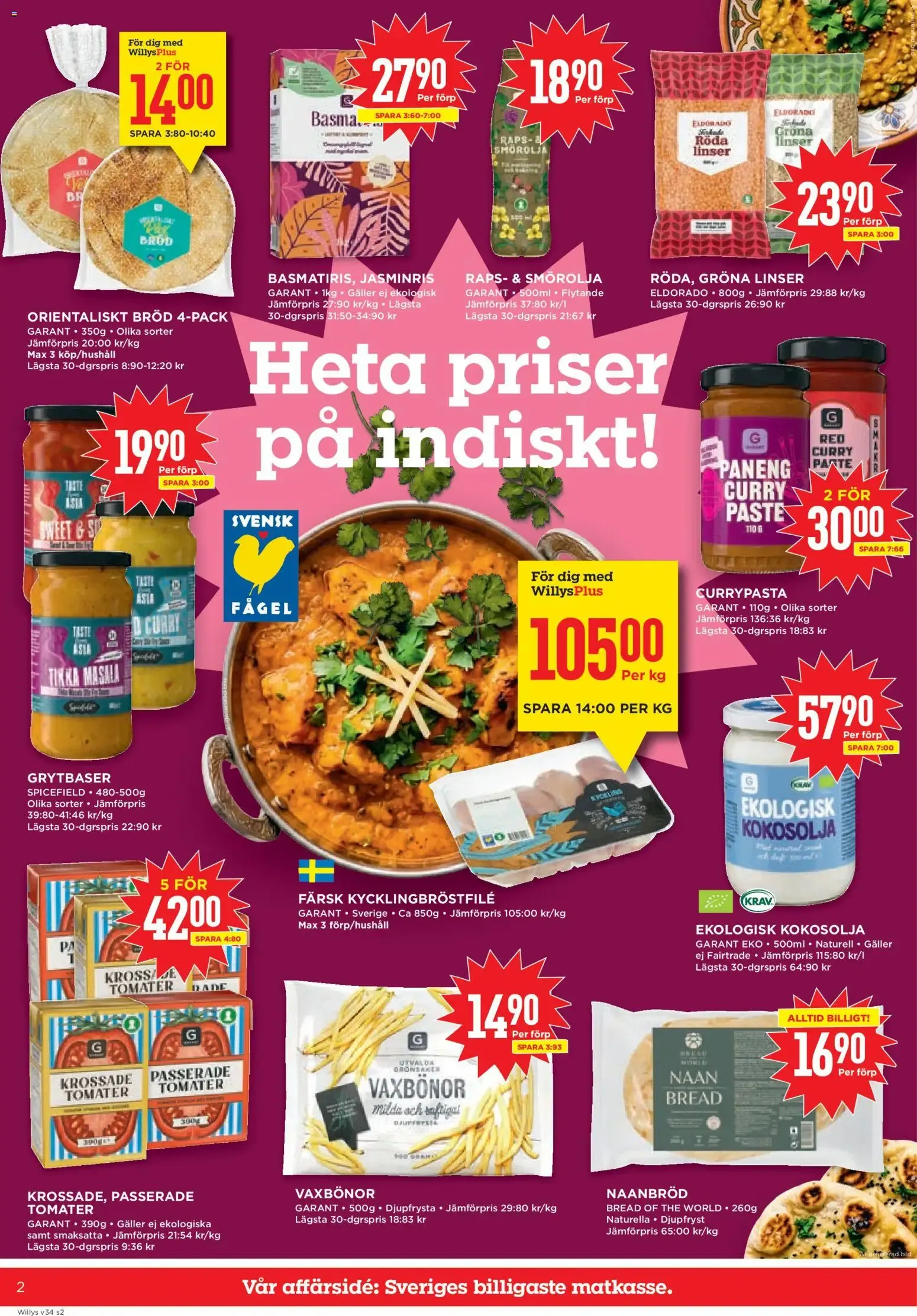Willys erbjudanden från 17/08/2026 - 23/08/2026 > Reklamblad nuvarande rabatter från 17 augusti till 23 augusti 2026 - Reklamblad sidor 2
