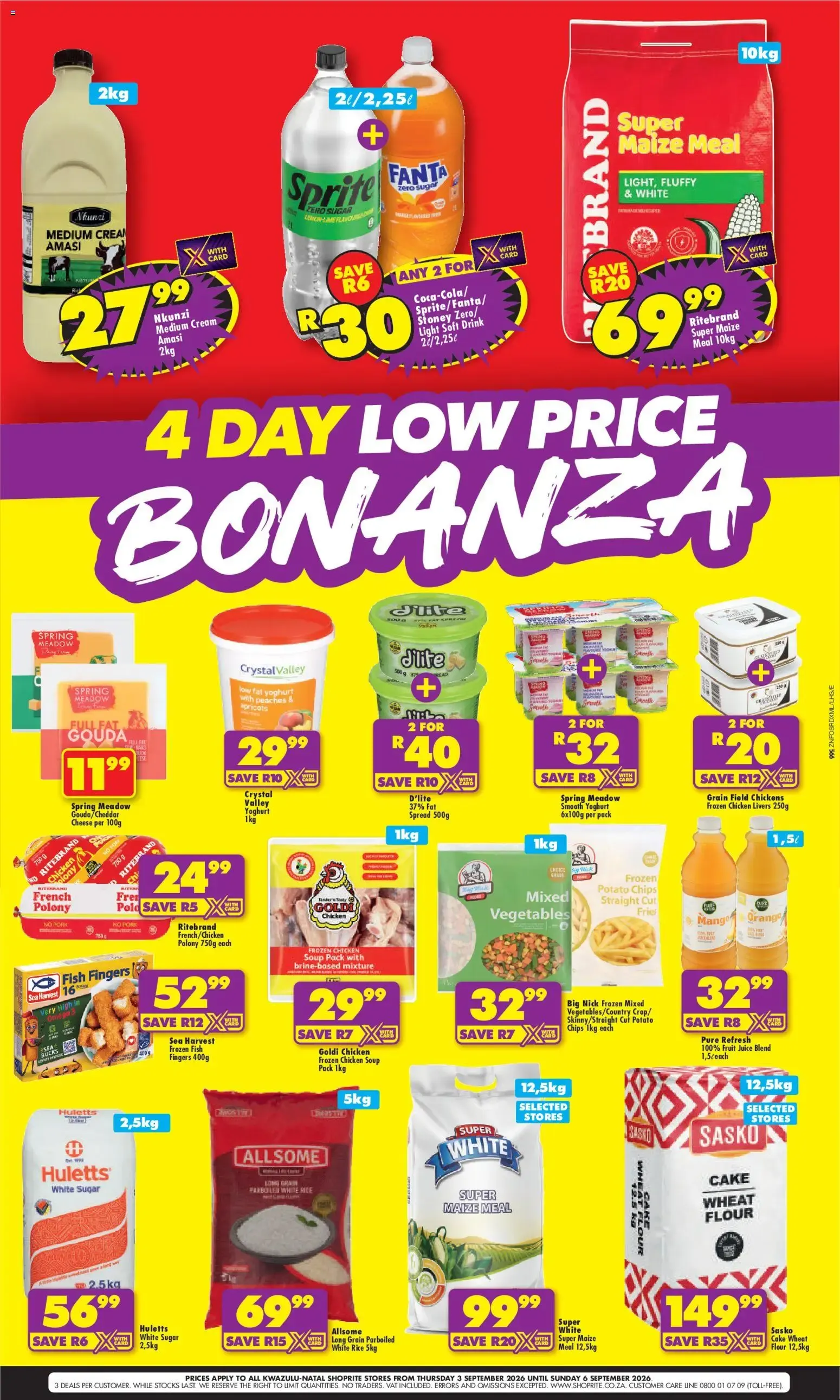 Shoprite - Low Price Bonanza (03/09/2026 - 06/09/2026) → Online Catalogue from 3 September to 6 September 2026 - Catalogue Page 1