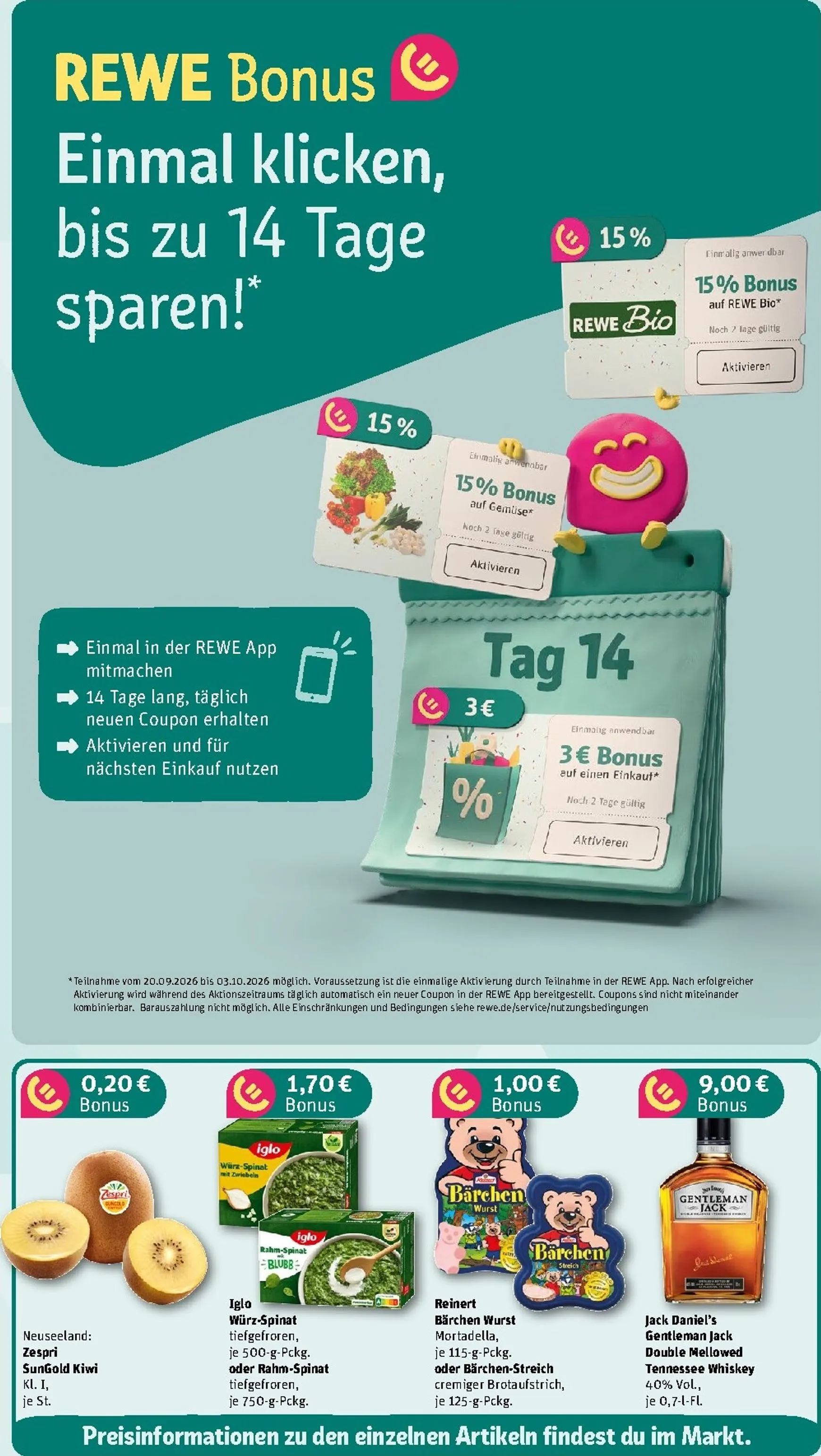 Die REWE Jubelwochen Mega Angebote, mega sparen! von 28. September bis 4. Oktober 2026 - Prospekt seite 3