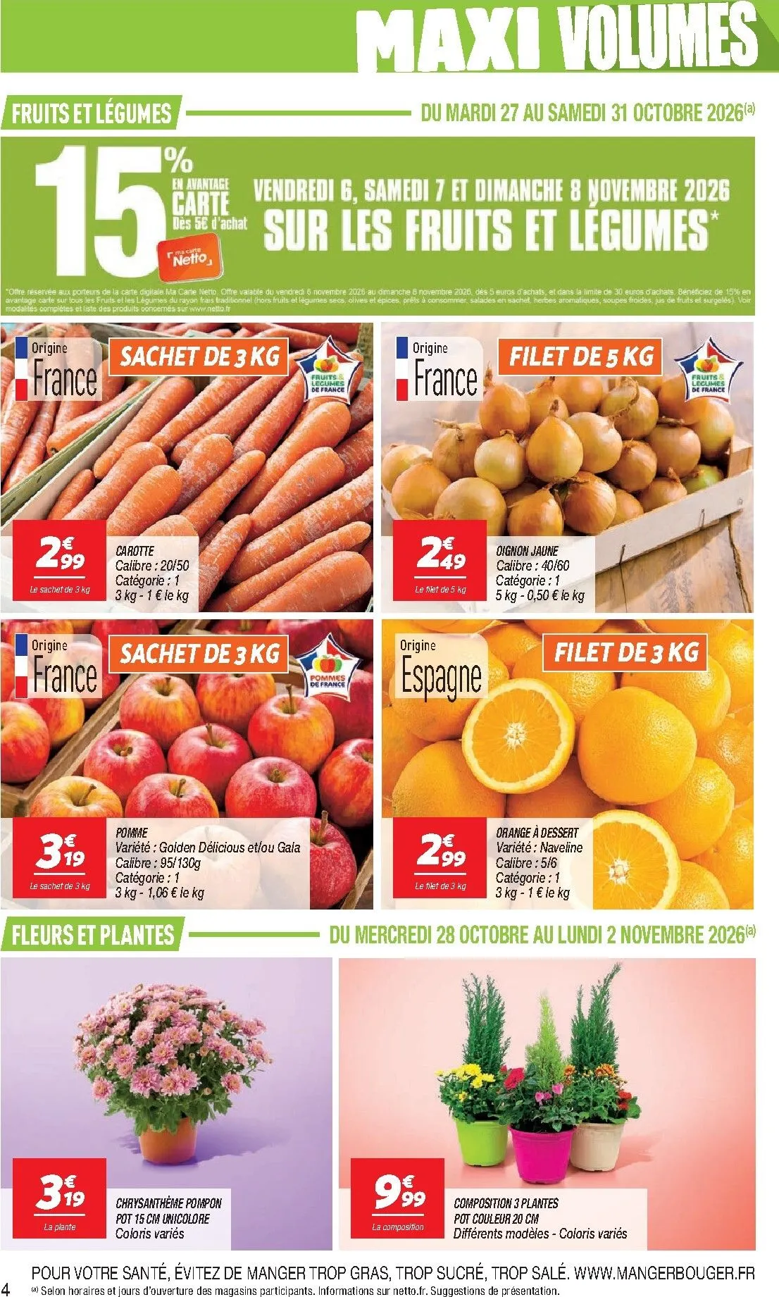 Flyer Netto - Maxi Volumes pour la semaine prochaine du du mardi 27/10/2026 au du lundi 09/11/2026 du 27 octobre au 9 novembre 2026 - Catalogue page 4