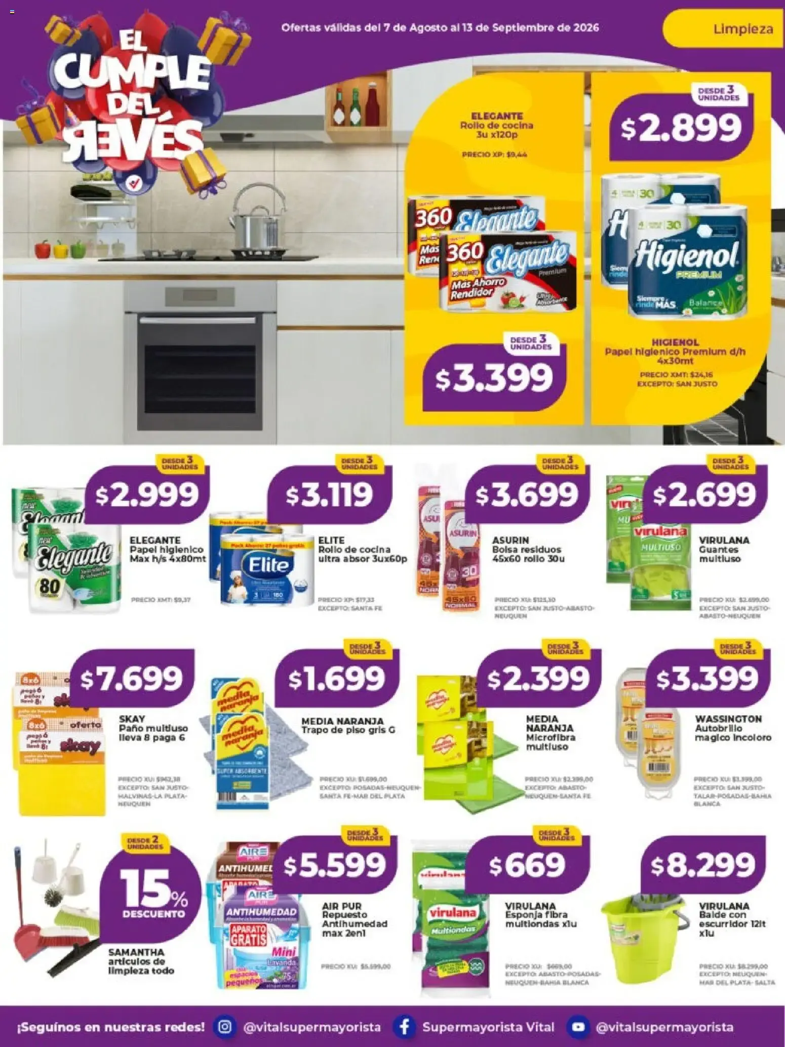 Ofertas de Vital Super Mayorista - El Cumple del Revés 7 de septiembre al 13 de septiembre 2026 - Página 13 del catálogo