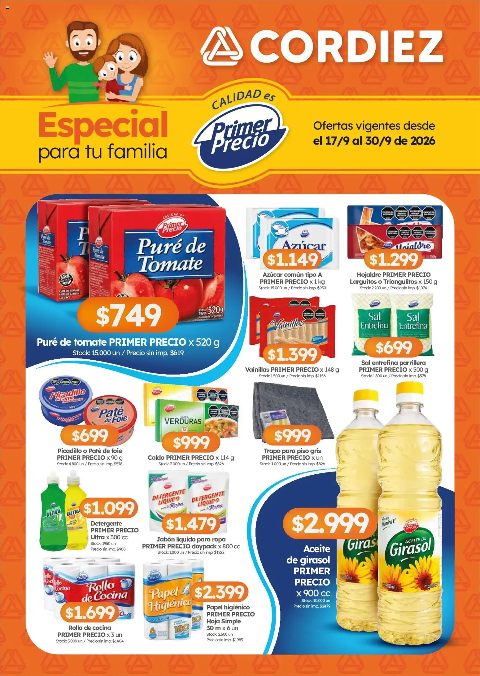 Ofertas de Cordiez - Primer Precio || del 17/09/2026 - 30/09/2026 || Catálogo 17 de septiembre al 30 de septiembre 2026 - Página 1 del catálogo