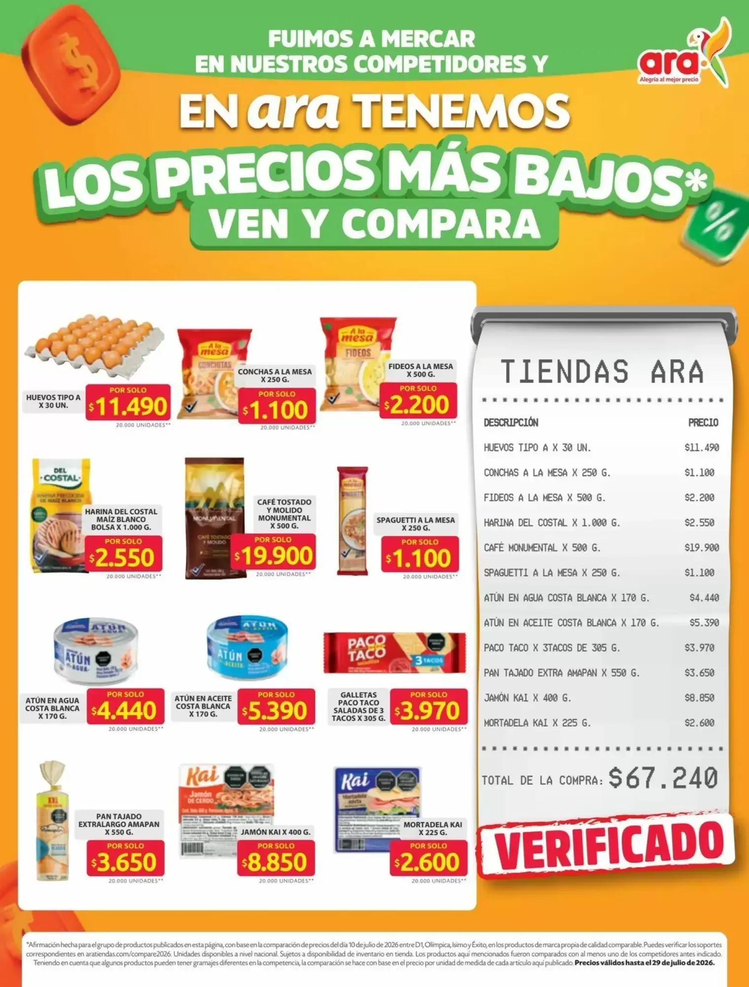 Catalogo de Los Precios Más Bajos - Tiendas Ara 23 de julio al 29 de julio 2026 - Pag 1