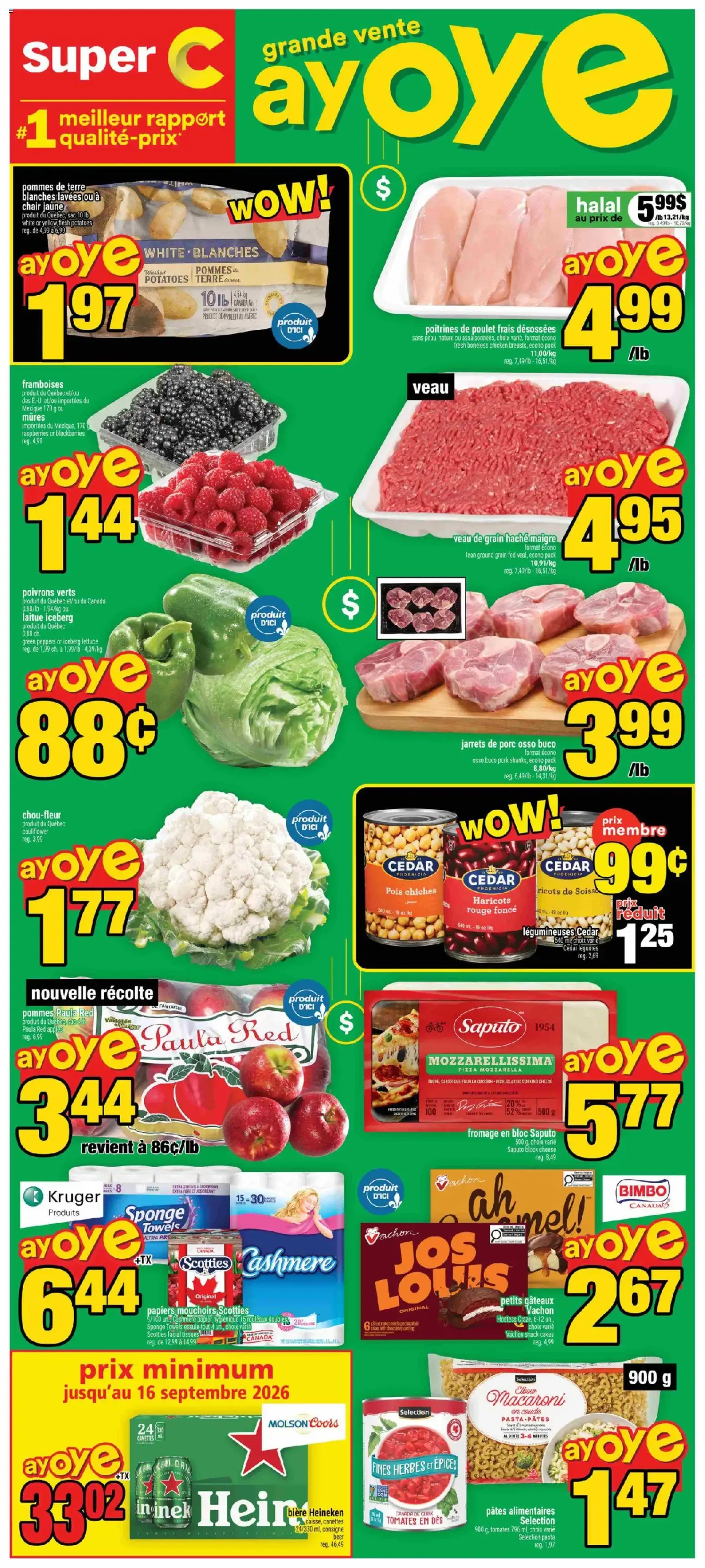 Super C weekly flyer / circulaire from Aug 27, 2026 > weekly specials & deals from August 27 to September 16 2026 - flyer page 1