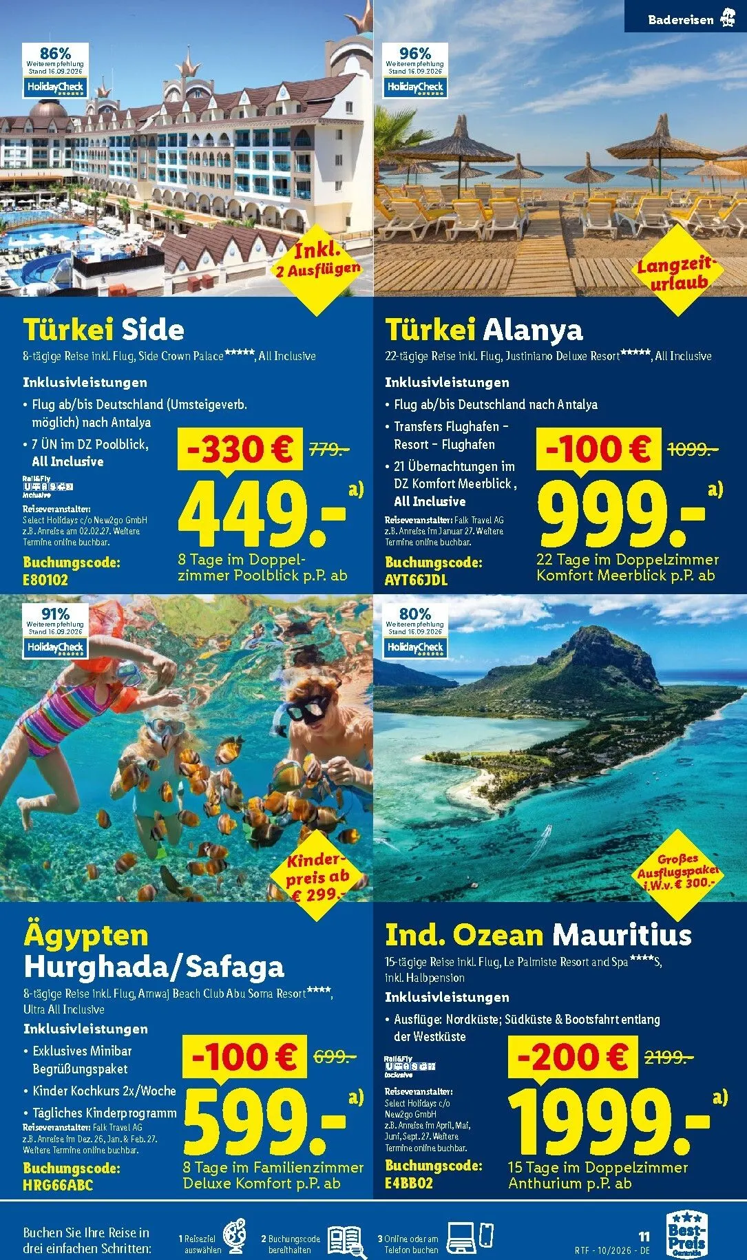 Lidl - Reise-Highlights Prospekt – von Mittwoch 14.10.2026 bis Sonntag 15.11.2026 von 14. Oktober bis 15. November 2026 - Prospekt seite 11
