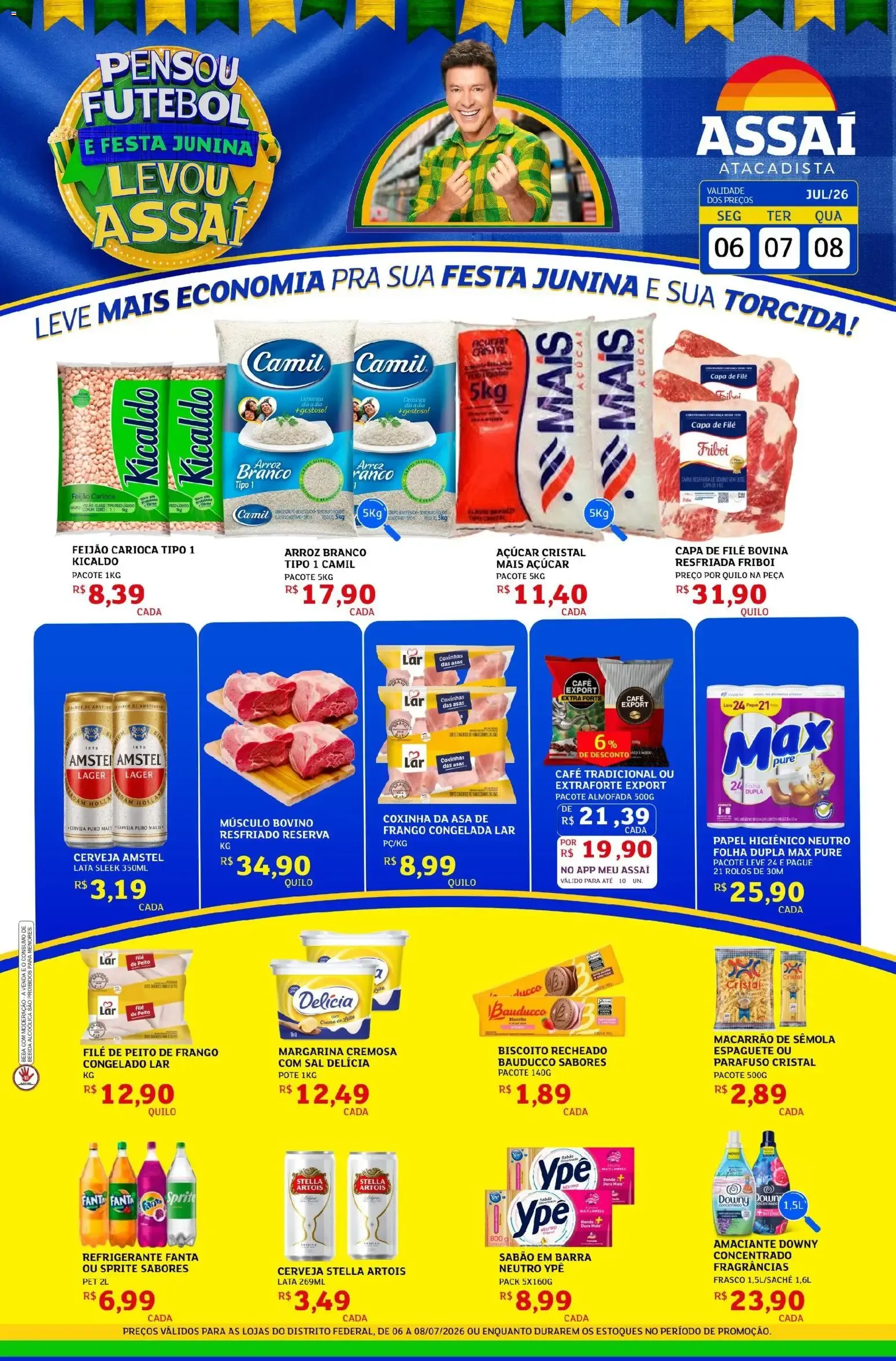 Encarte de Assaí Atacadista - Ofertas Festa Junina e Futebol DF 6 de julho até 8 de julho 2026 - Pagina 1