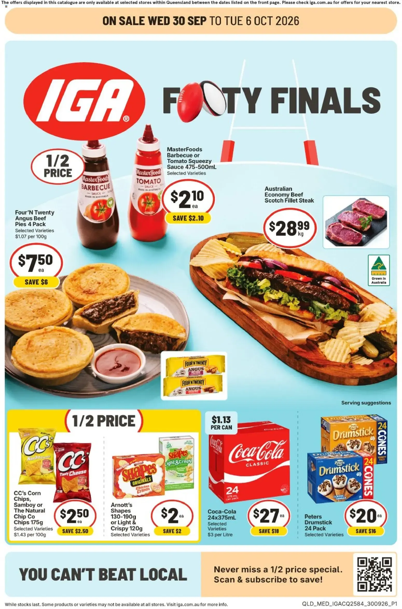 IGA Footy Finals - Catalogue valid from 30 September to 6 October 2026 - page 1