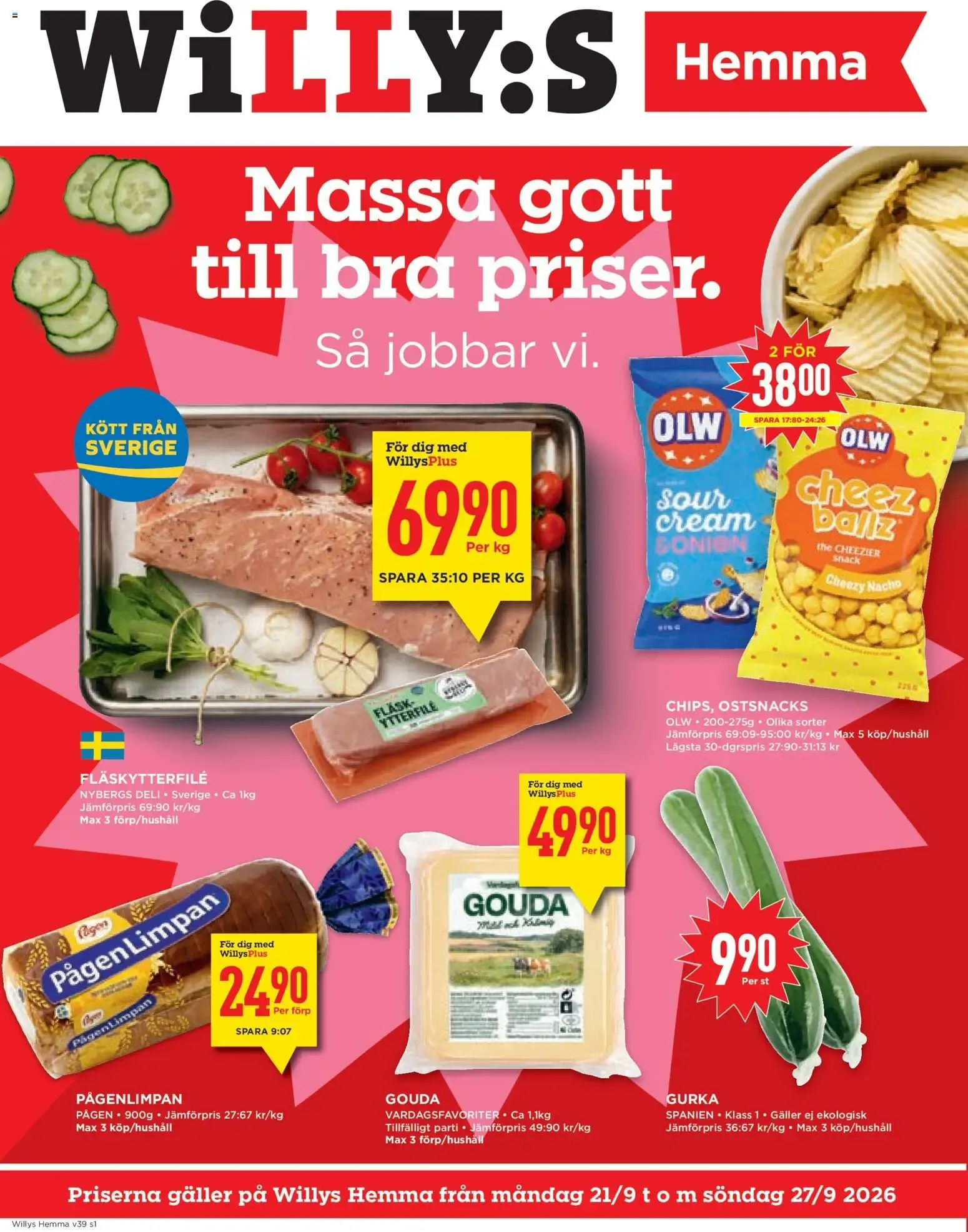 Willys erbjudanden Hemma från 21/09/2026 - 27/09/2026 > Reklamblad nuvarande rabatter från 21 september till 27 september 2026 - Reklamblad sidor 1