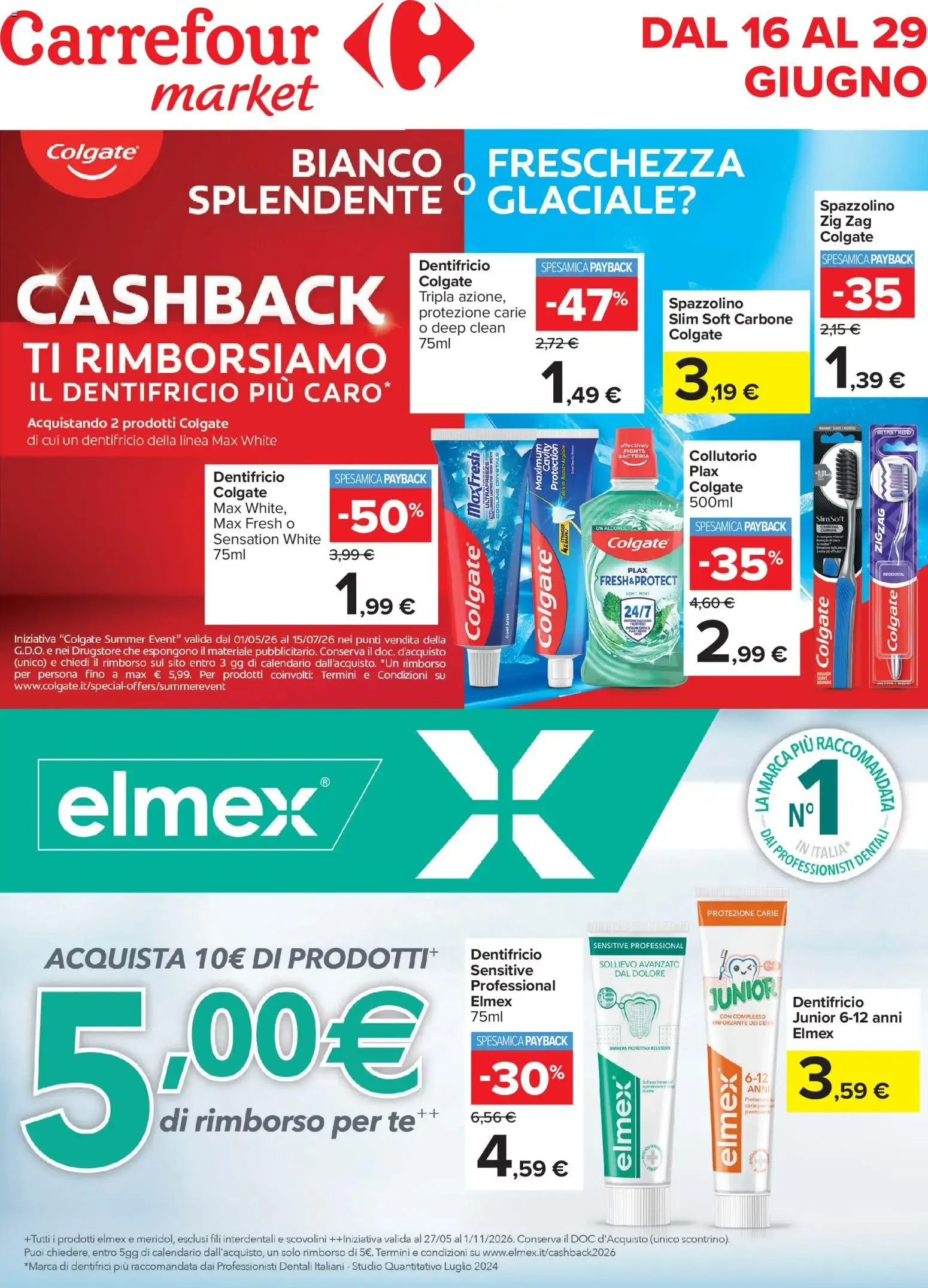 Nuovo Carrefour volantino Market Cashback dal 16/06/2026 > offerte anteprima 🛍️ da 16 giugno a 29 giugno di 2026 - Pagina del volantino 1
