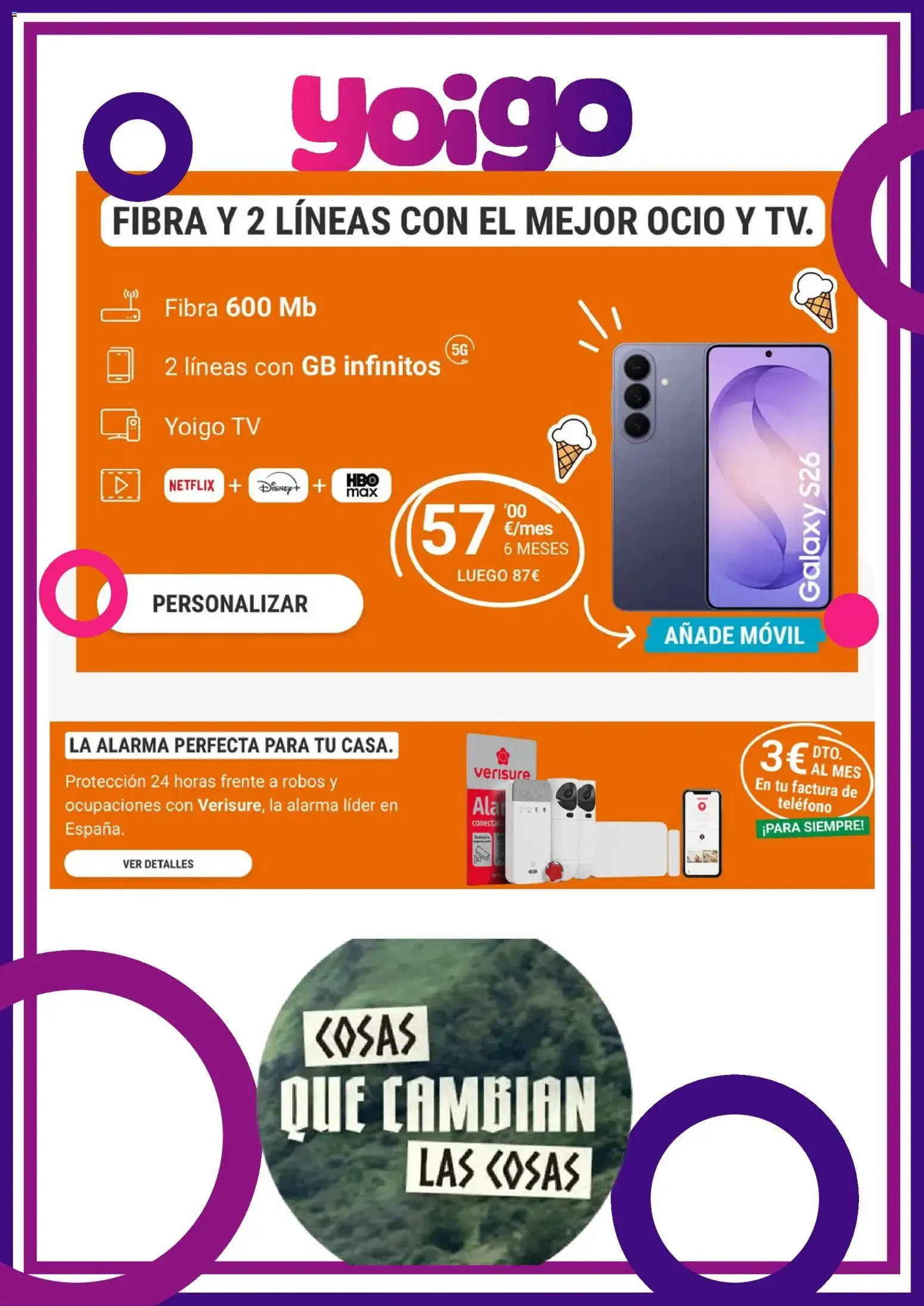 Yoigo: Ofertas de Fibra, Móvil y TV con Verisure