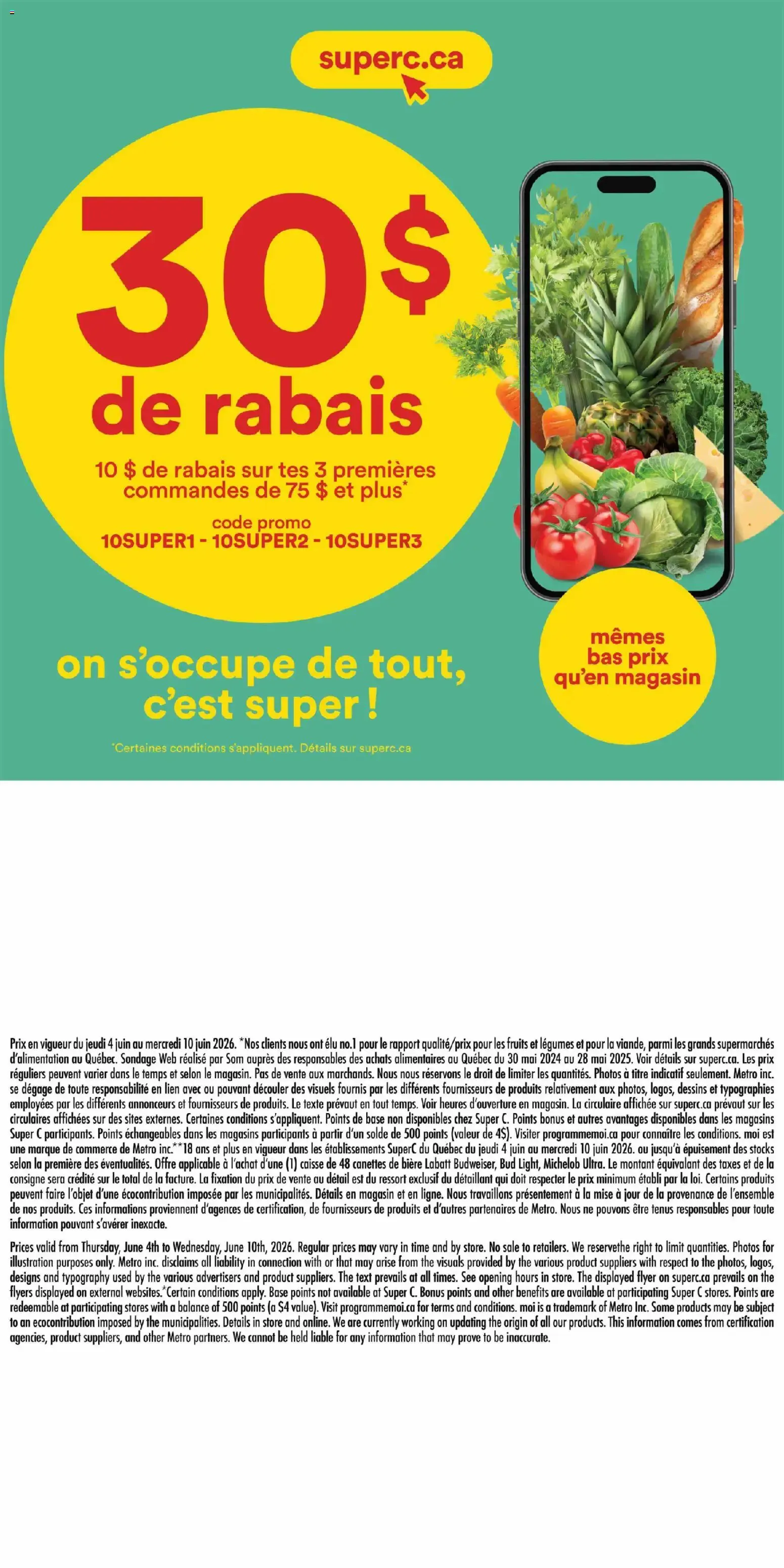 Super C weekly flyer / circulaire from June 4 to June 10 2026 - flyer page 14
