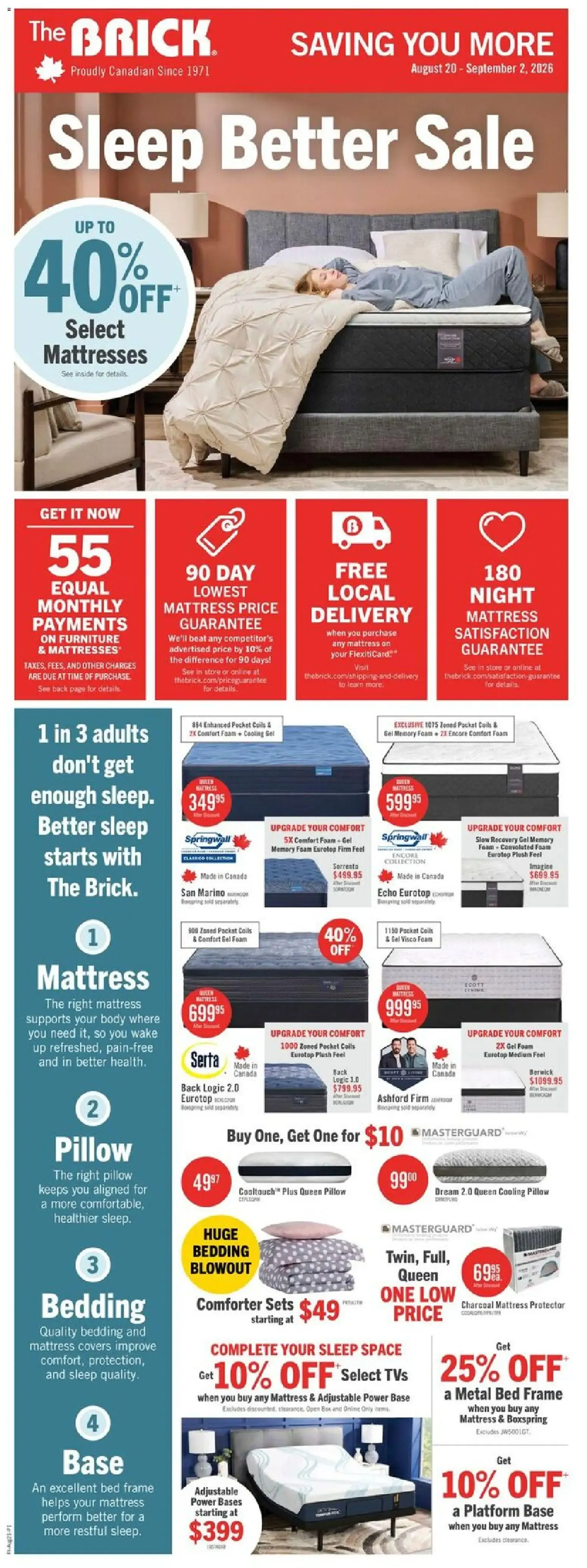 Sleep Better Sale from August 20 to September 2 2026 - flyer page 1