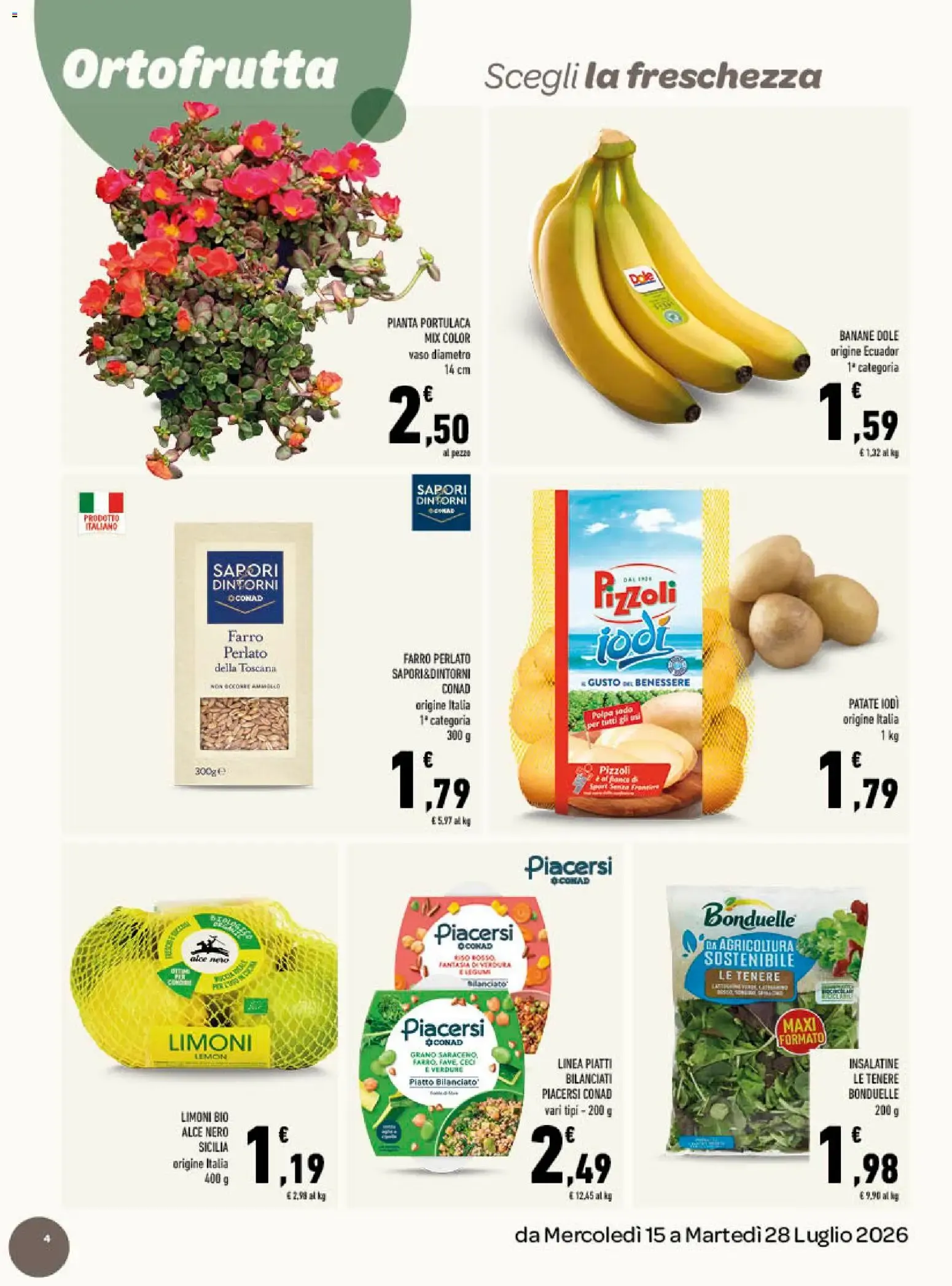 Gli Speciali Conad: Fresco e di Stagione da 15 luglio a 28 luglio di 2026 - Pagina del volantino 4