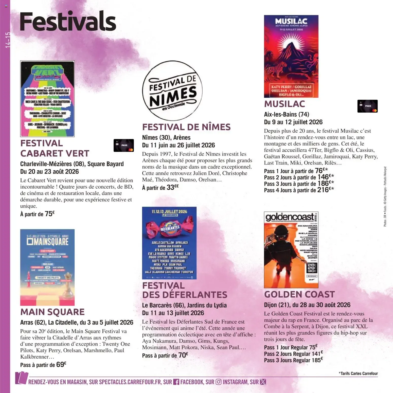 Carrefour spectacles LE BOOK DE VOS SORTIES du 1 avril au 30 septembre 2026 - Catalogue page 14