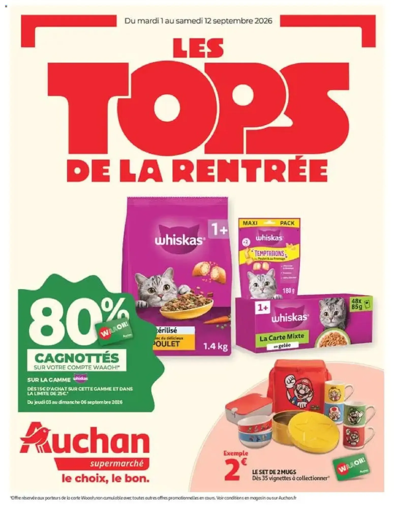 Auchan Tops rentrée supers à partir du 01/09/2026 - promo en ligne du 1 septembre au 12 septembre 2026 - Catalogue page 1
