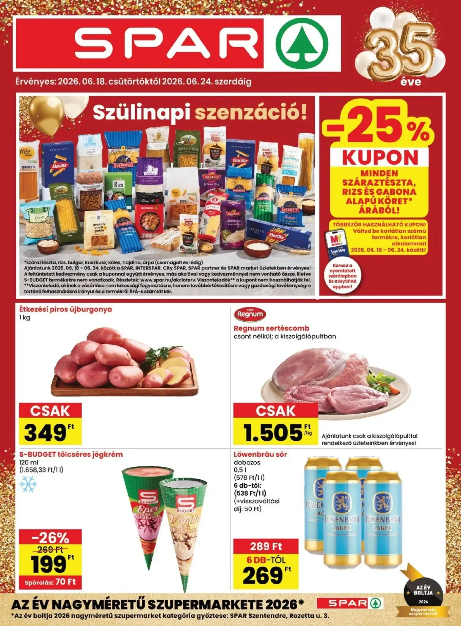Katalógus Spar akciós újság - Születnapi szenzáció! június 18.-tól június 24.-ig 2026. - Oldal 1