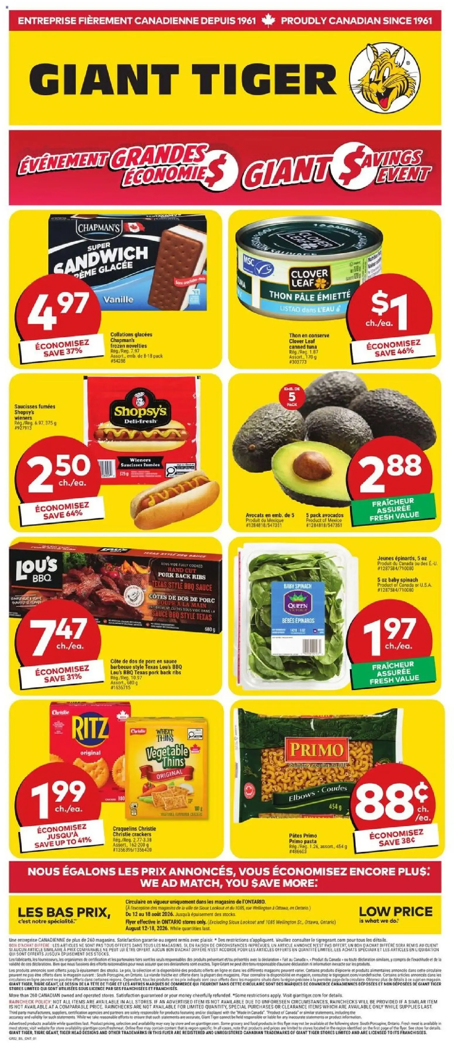 Giant Tiger Flyer | from Aug 12, 2026 | Weekly deals