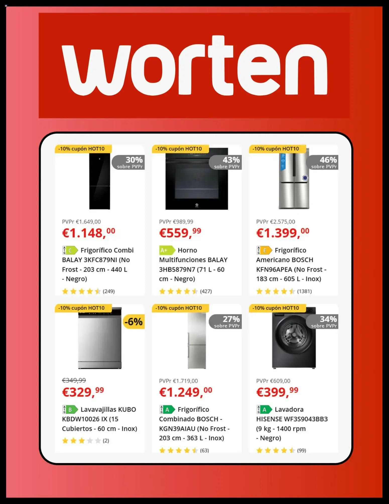 Catálogo de Worten Stock OFF: Hasta -50% en Electrodomésticos y TV 23 de junio al 29 de junio 2026 - Página 6