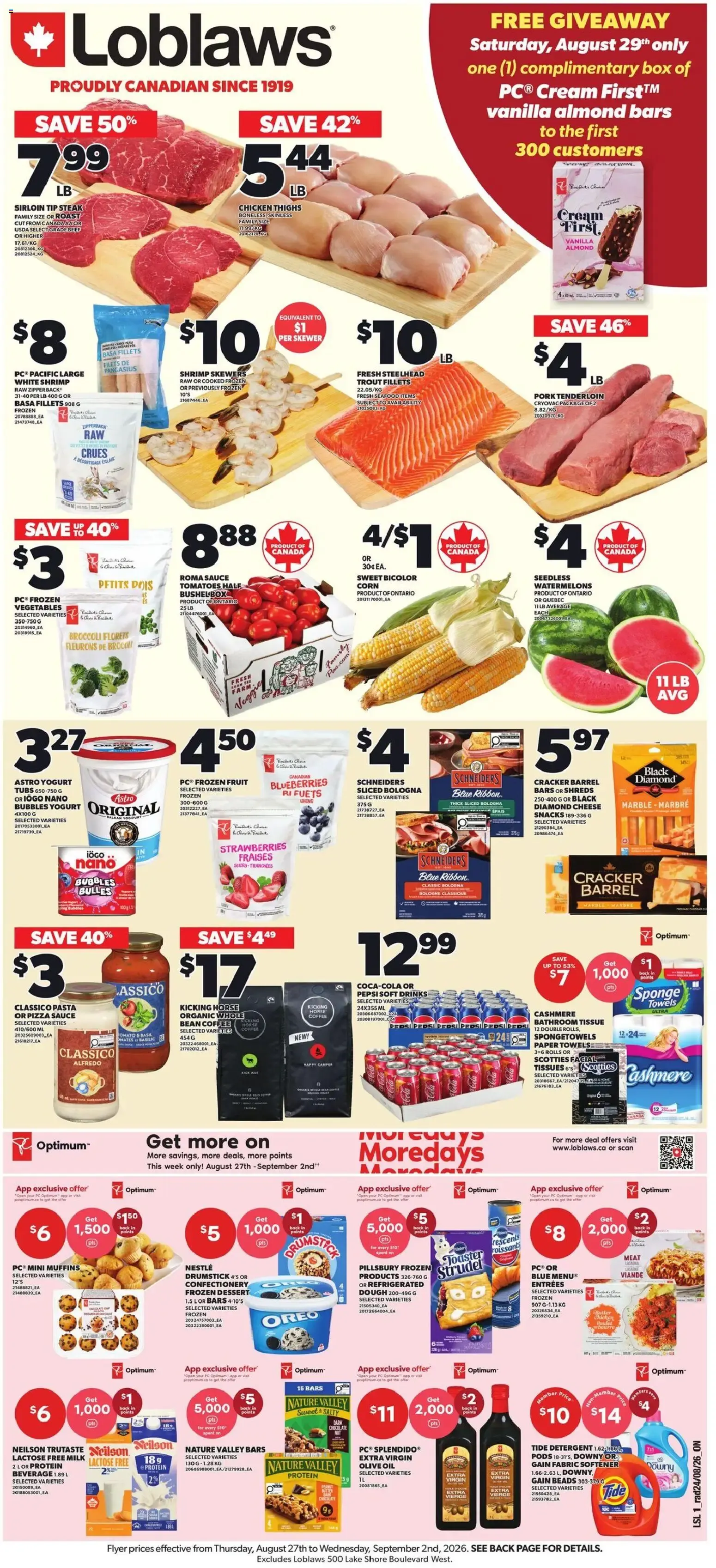Loblaws weekly flyer / circulaire from Aug 27, 2026 > weekly specials & deals from August 27 to September 2 2026 - flyer page 1