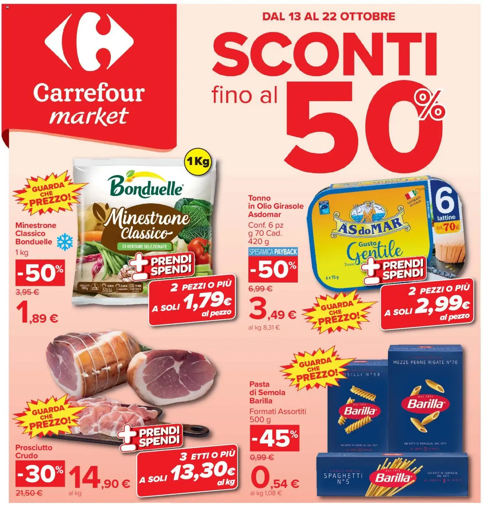 Carrefour Market - SCONTI hasta el 50% da 13 ottobre a 22 ottobre di 2026 - Pagina del volantino 1