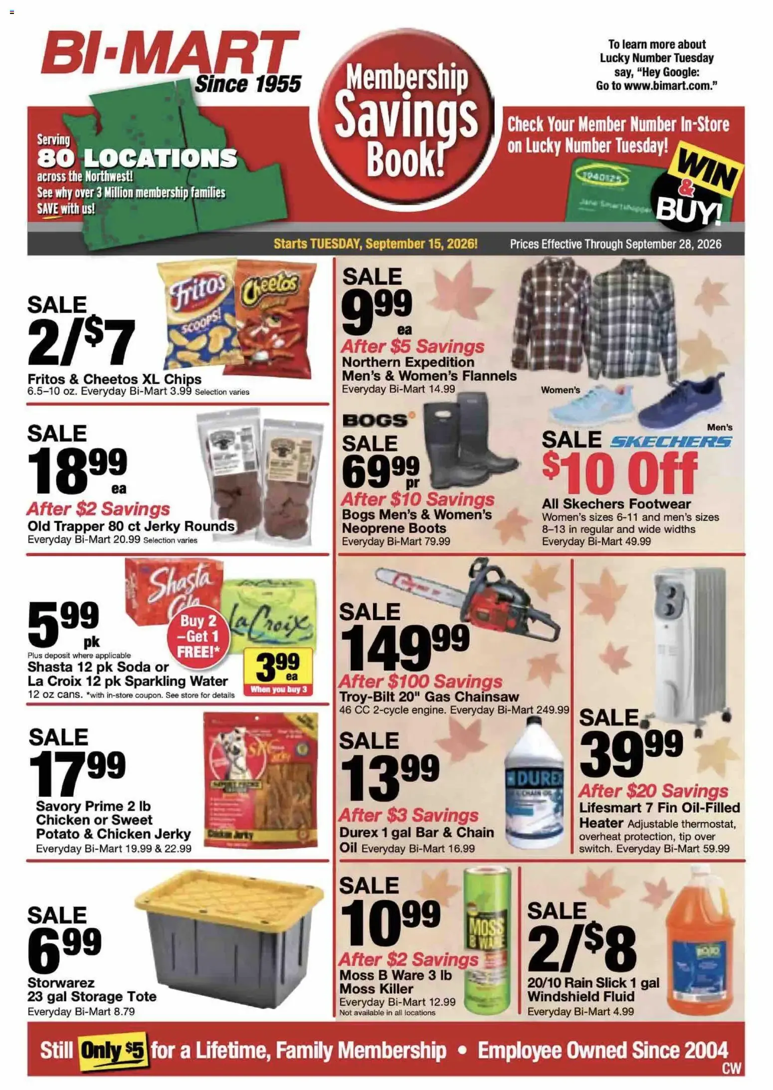 Weekly ad Bi-Mart Weekly Ad from 09/15/2026 - Flyer from September 15 to September 28 2026 - Page 1
