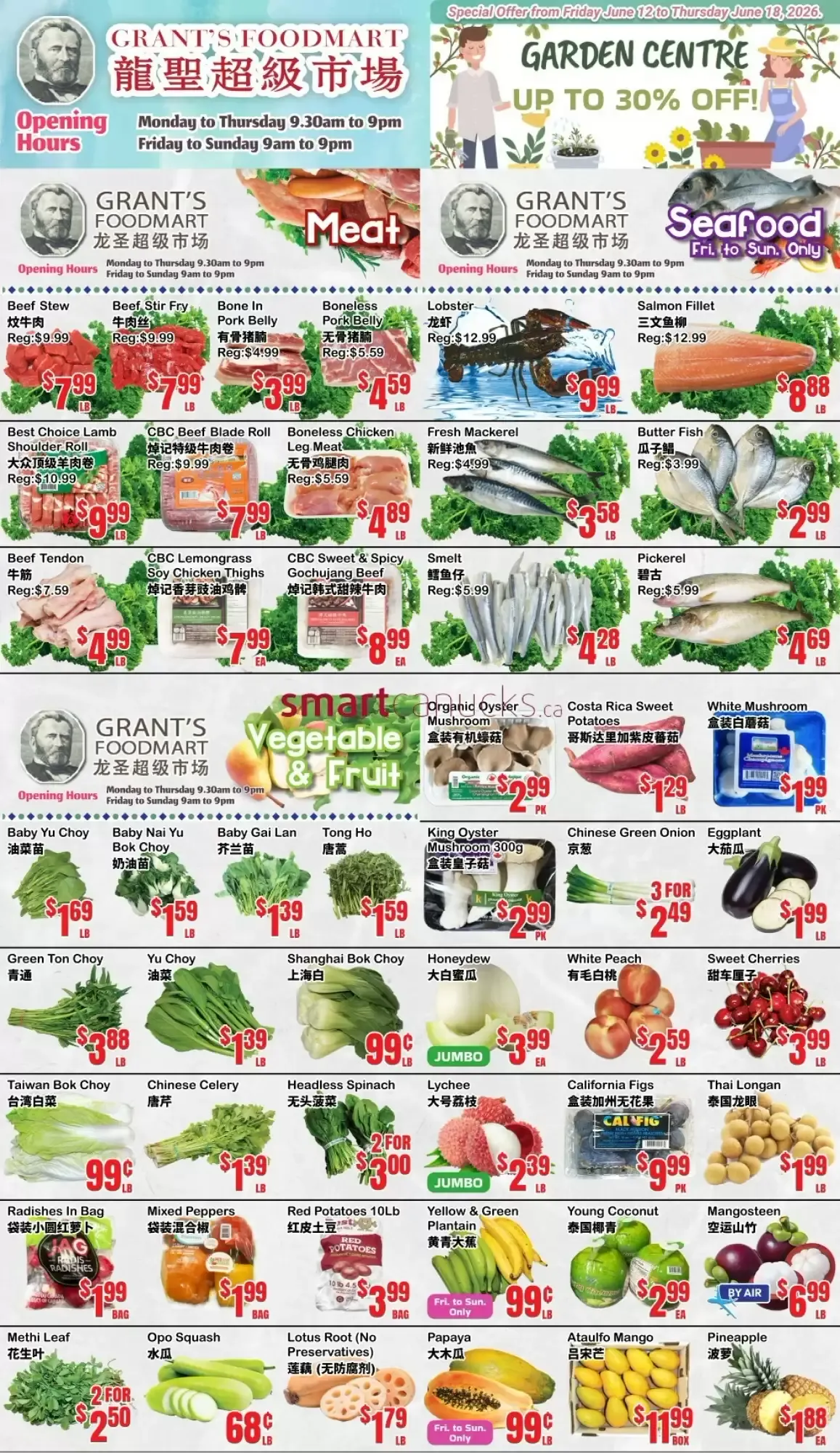 Grant's Foodmart Weekly Flyer from June 12 to June 18 2026 - flyer page 1