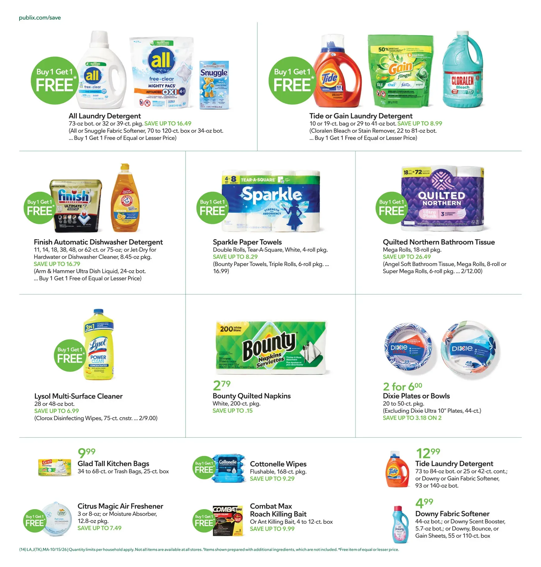 Weekly promotion Current Publix leaflet valid from Thursday 10/15/2026 to Wednesday 10/21/2026 spanning from October 15 to October 21 2026 - Page 14 for Catalogue 365