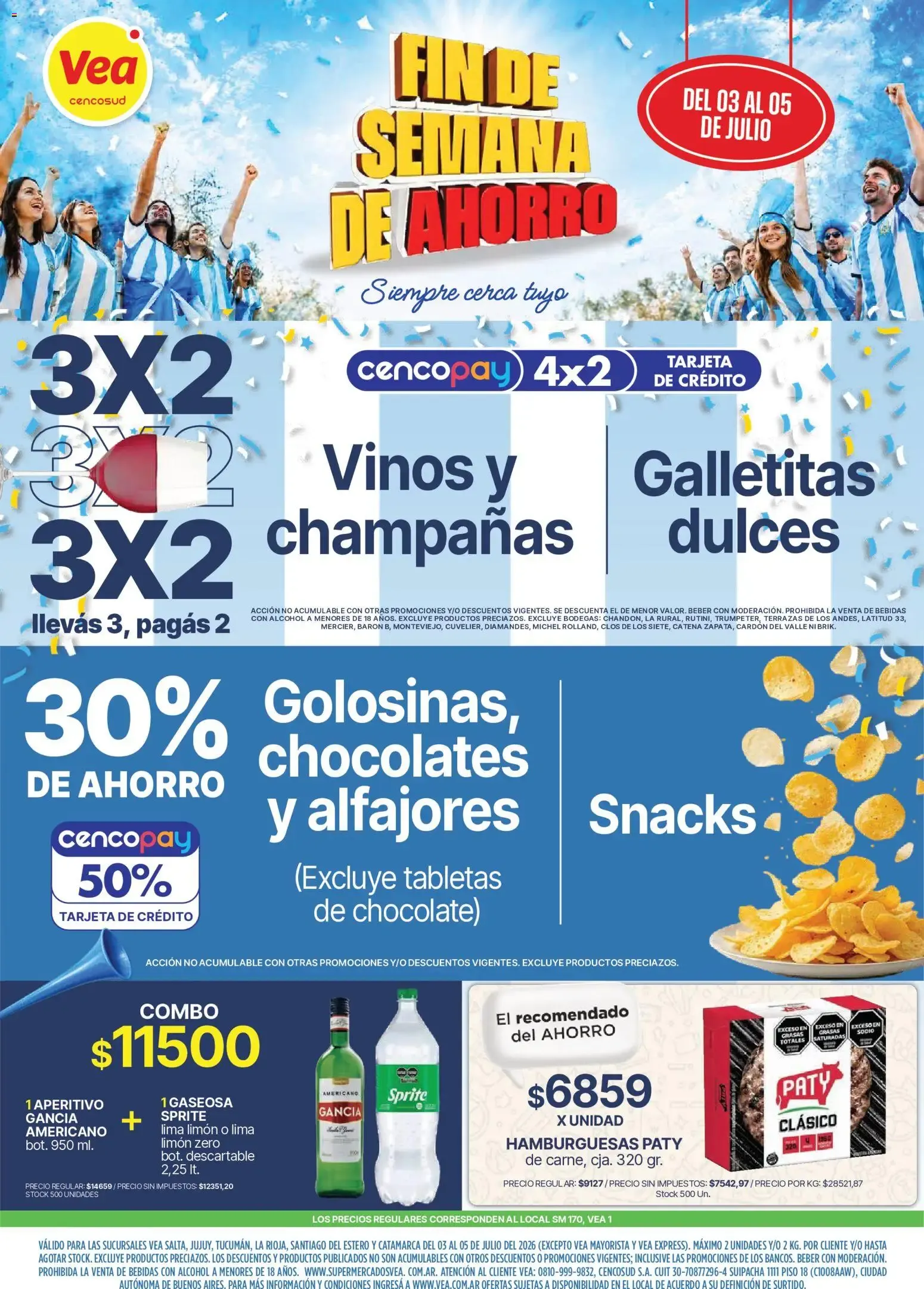 Ofertas de Vea - Fin de semana de Ahorro del 03/07/2026 - 05/07/2026 3 de julio al 5 de julio 2026 - Página 1 del catálogo