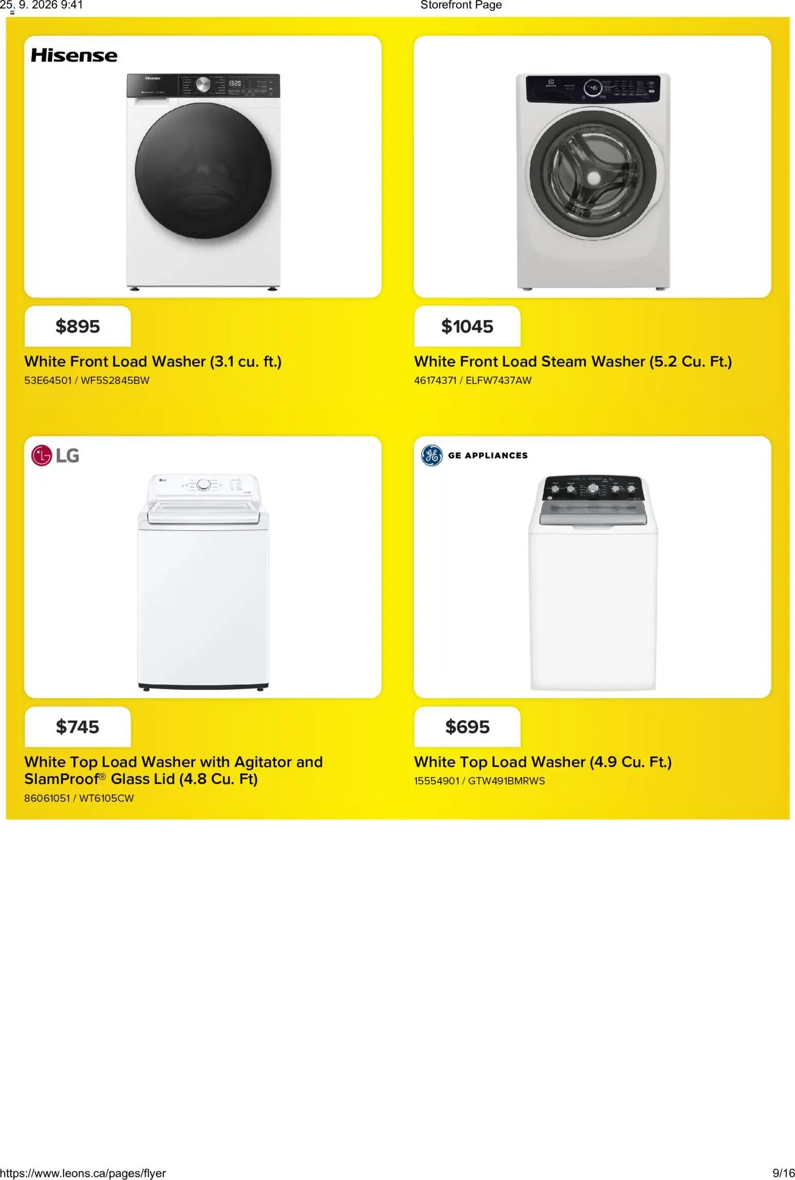 Leon's flyer - BBFL Appliances from Sep 24, 2026 > weekly specials & deals from September 24 to September 30 2026 - flyer page 9