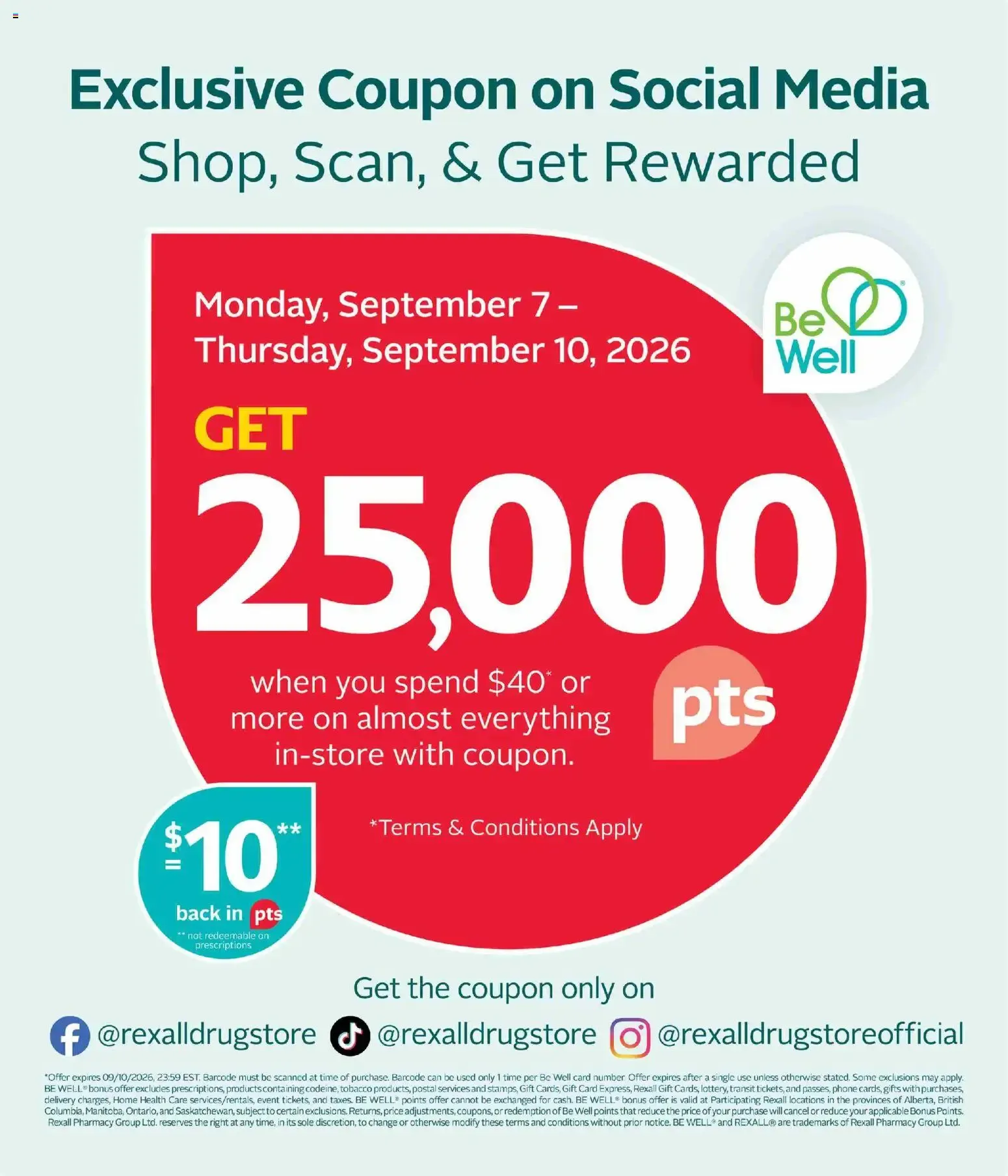 Rexall: Proudly Canadian, Over 120 Years of Caring for Canada's Health from September 4 to September 10 2026 - flyer page 20