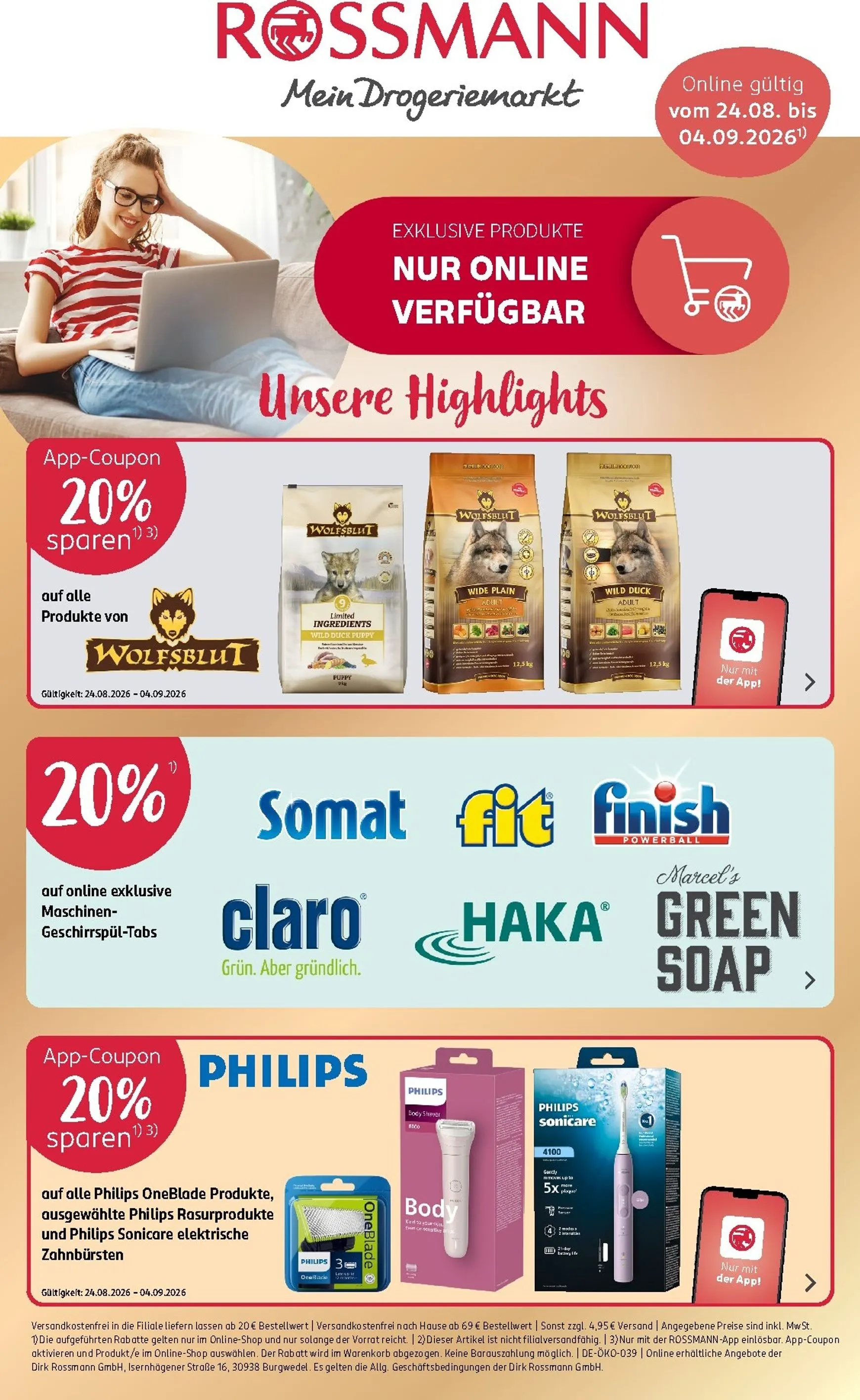 ROSSMANN - Online Angebote Prospekt – von Montag 24.08.2026 bis Freitag 04.09.2026 von 24. August bis 4. September 2026 - Prospekt seite 1