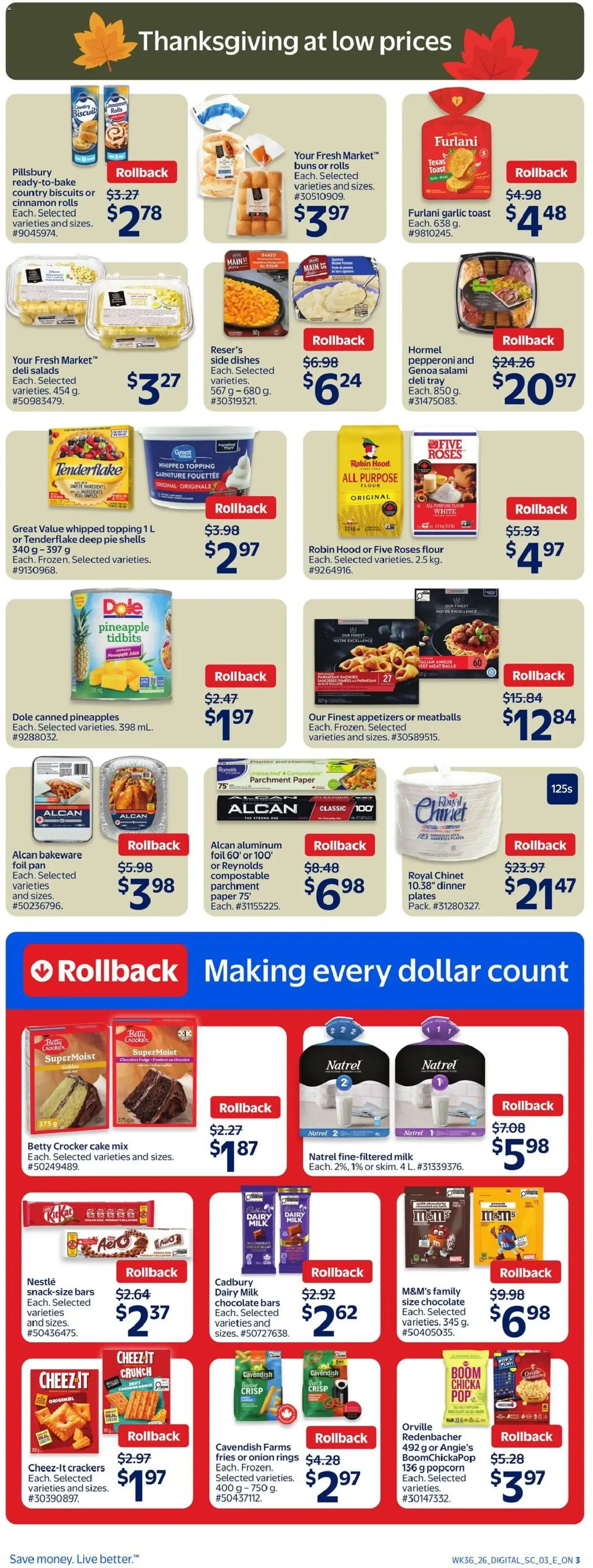 Thanksgiving feast, last year's prices from October 1 to October 7 2026 - flyer page 14