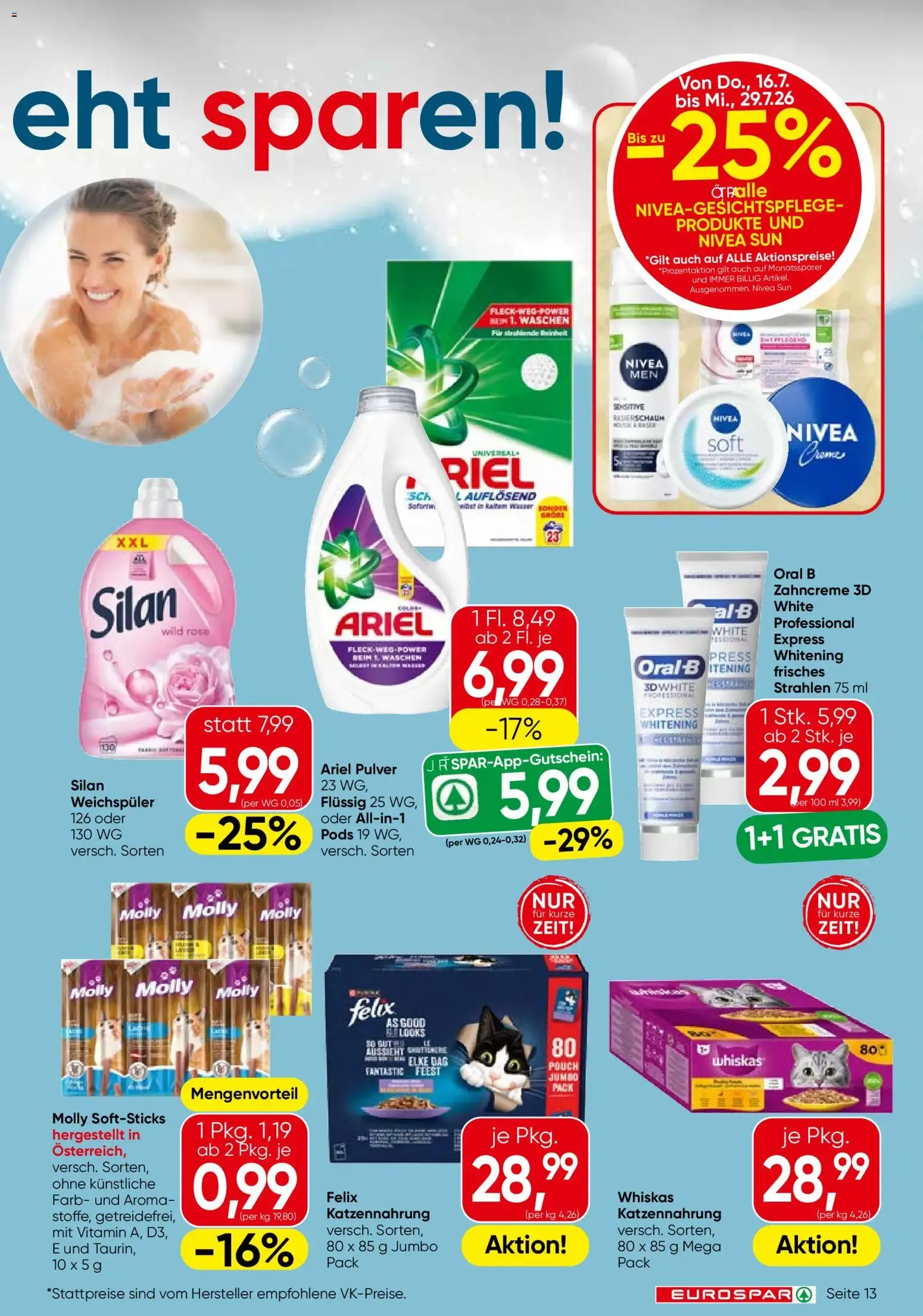 Eurospar Flugblatt von 16.07.2026 - Aktuelle Angebote von 16. Juli bis 29. Juli 2026 - Flugblätt seite  13
